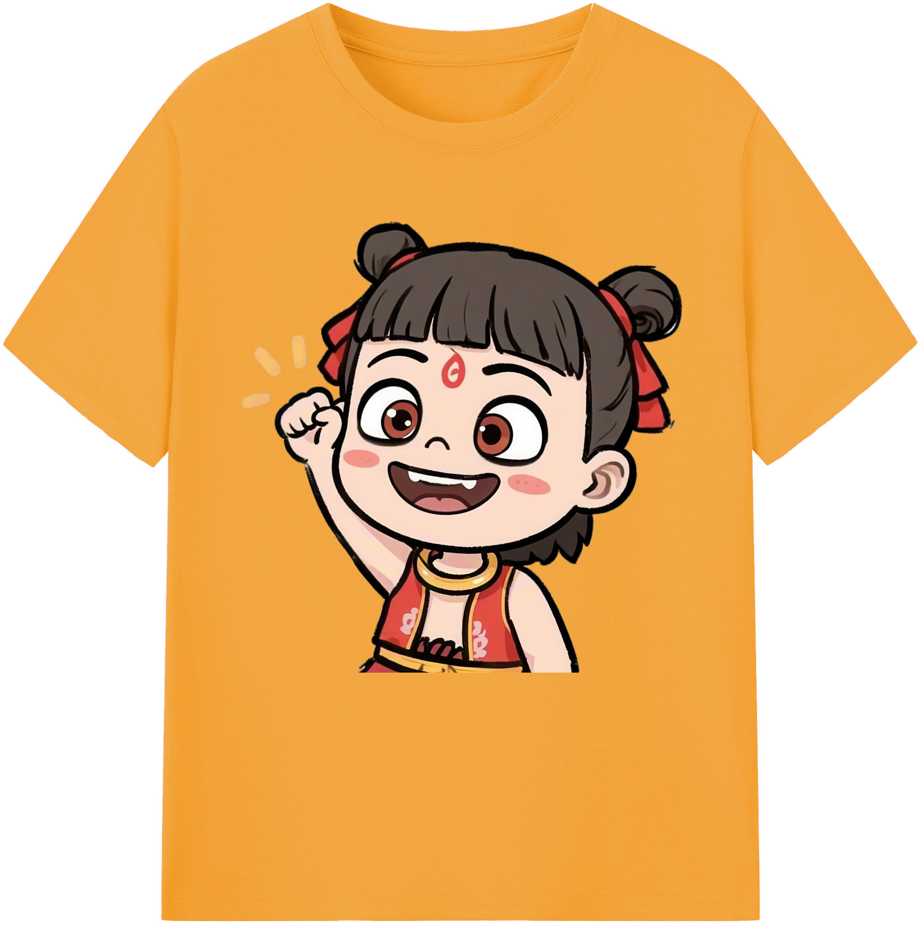 （画像用） Ne Zha 2 ナタ 魔童の大暴れ 綿100％半袖Tシャツ（フロントプリント）