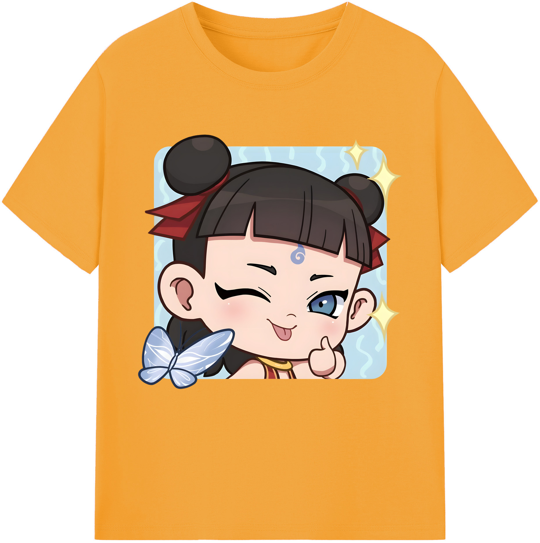 （画像用） Ne Zha 2 ナタ 魔童の大暴れ 綿100％半袖Tシャツ（フロントプリント）