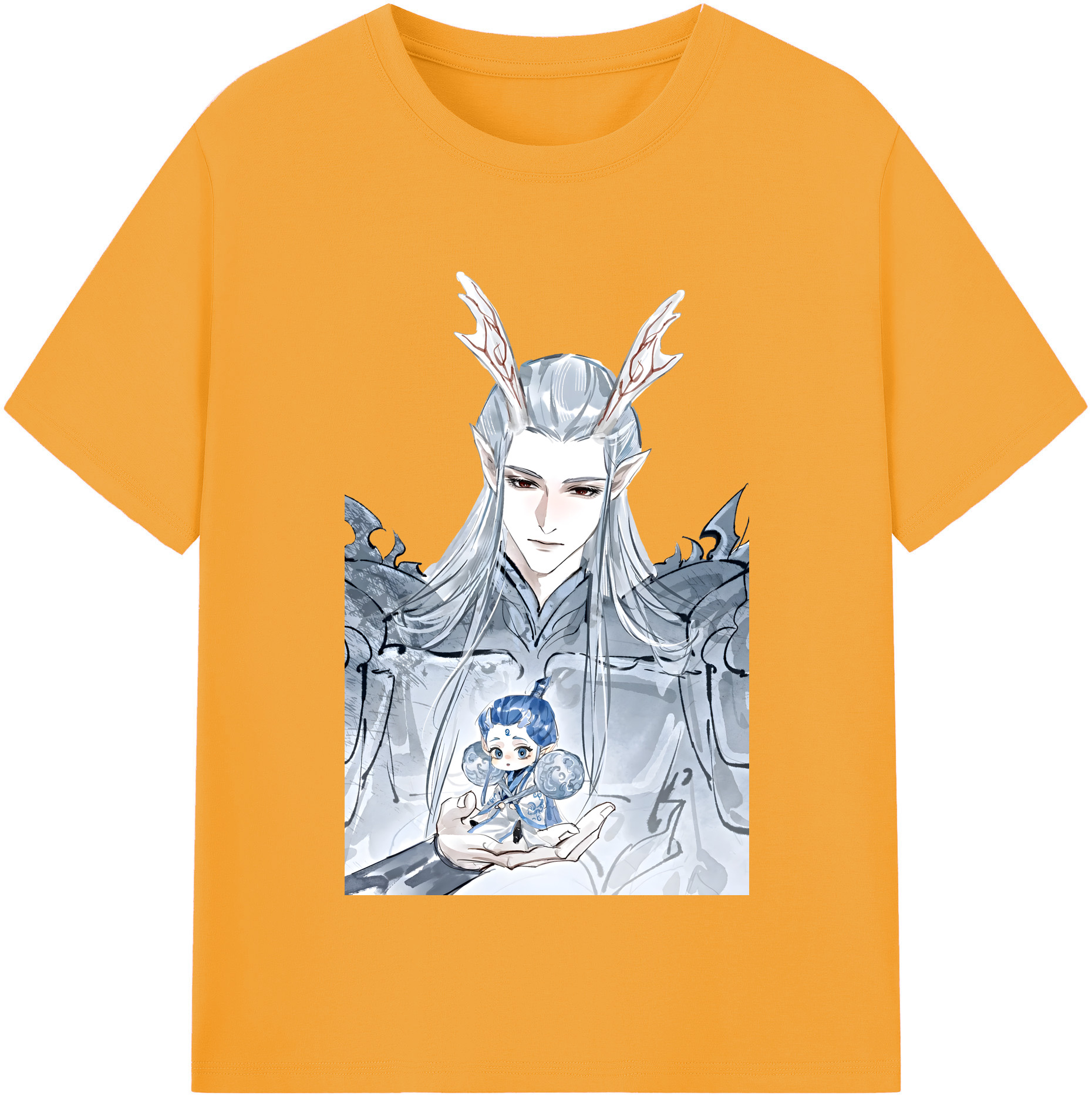 （画像用） Ne Zha 2 ナタ 魔童の大暴れ 綿100％半袖Tシャツ（フロントプリント）