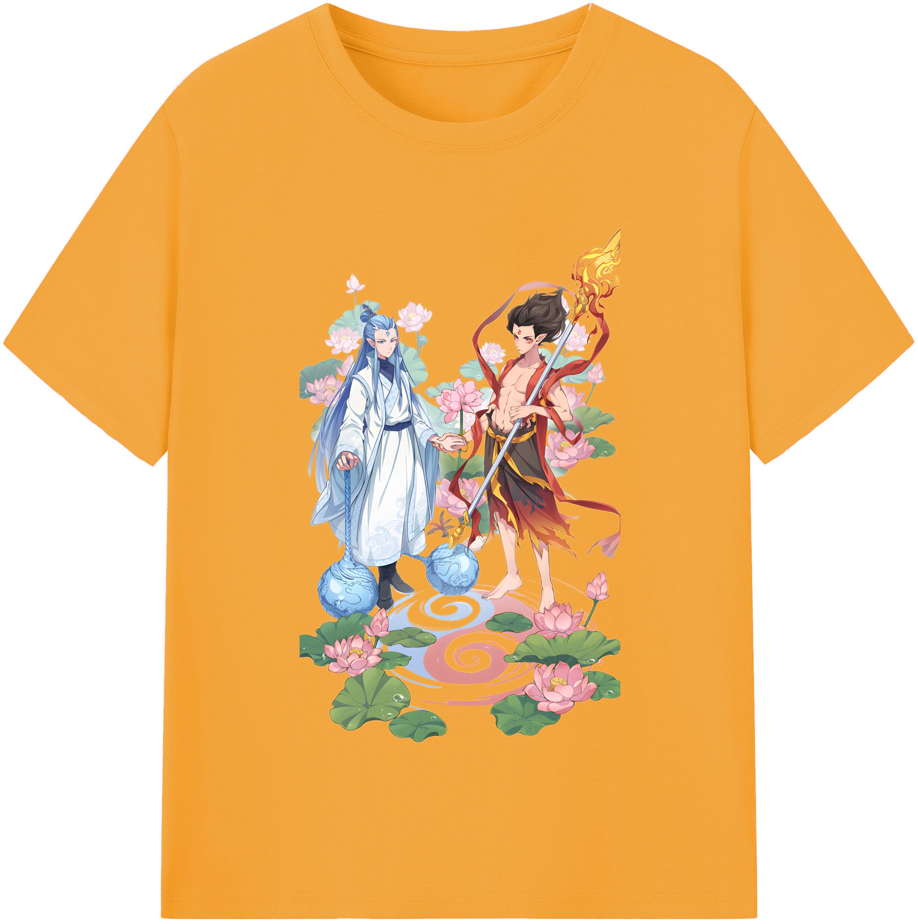 （画像用） Ne Zha 2 ナタ 魔童の大暴れ 綿100％半袖Tシャツ（フロントプリント）