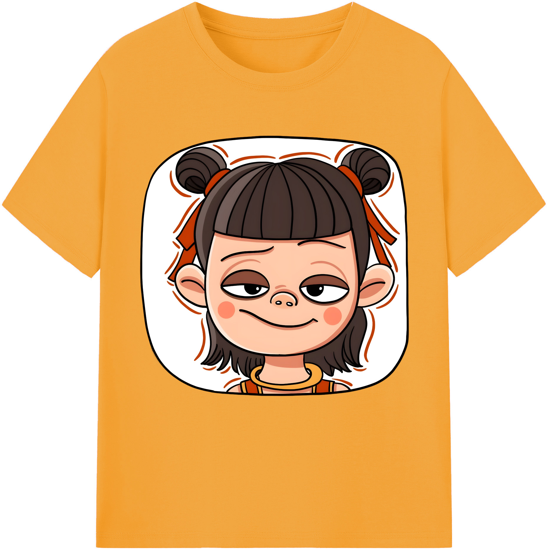 （画像用） Ne Zha 2 ナタ 魔童の大暴れ 綿100％半袖Tシャツ（フロントプリント）