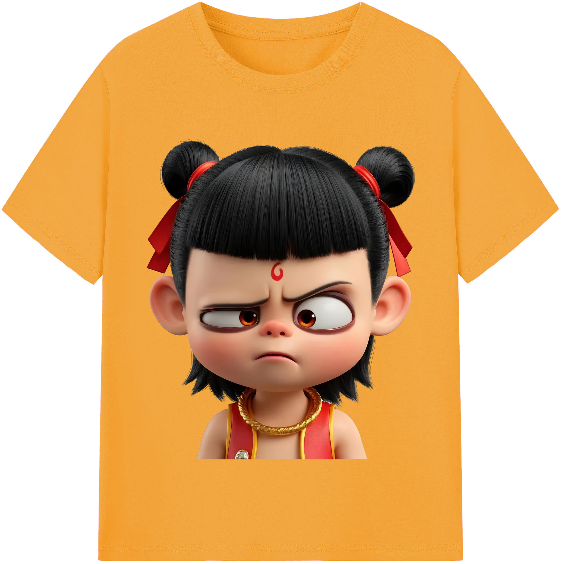 （画像用） Ne Zha 2 ナタ 魔童の大暴れ 綿100％半袖Tシャツ（フロントプリント）