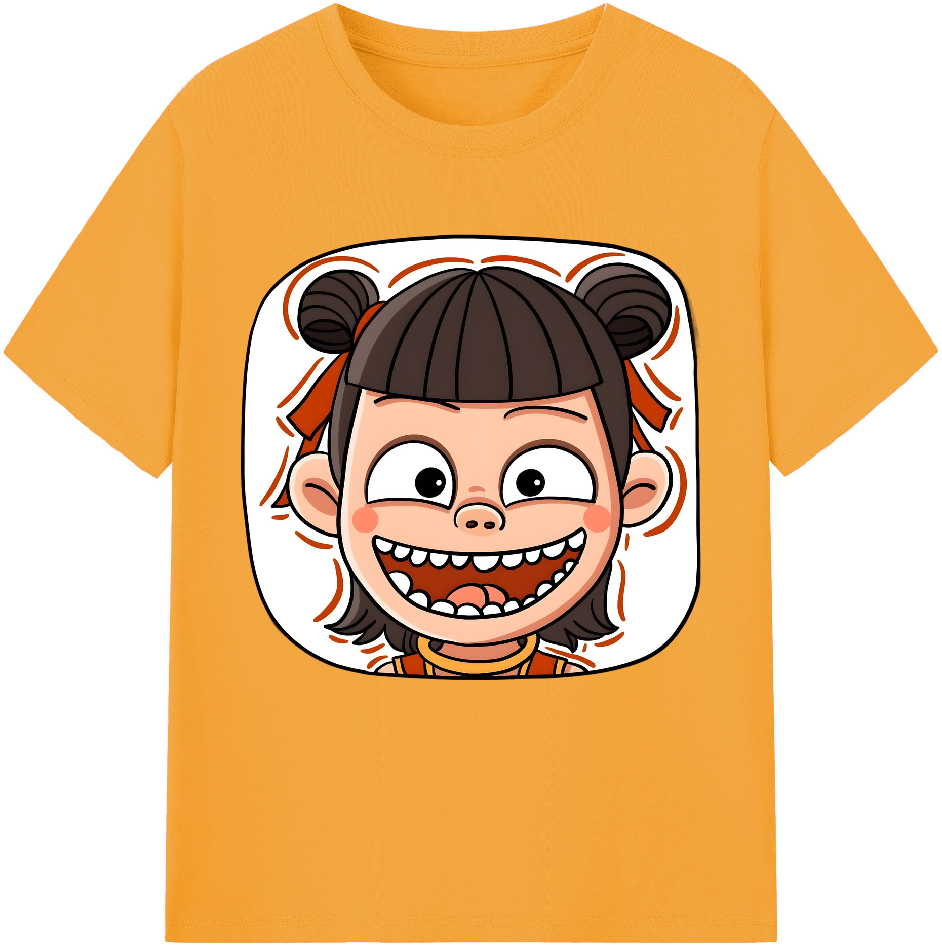 （画像用） Ne Zha 2 ナタ 魔童の大暴れ 綿100％半袖Tシャツ（フロントプリント）