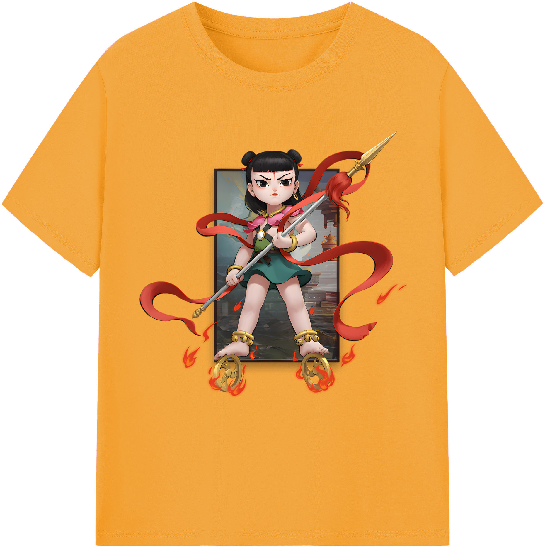 （画像用） Ne Zha 2 ナタ 魔童の大暴れ 綿100％半袖Tシャツ（フロントプリント）