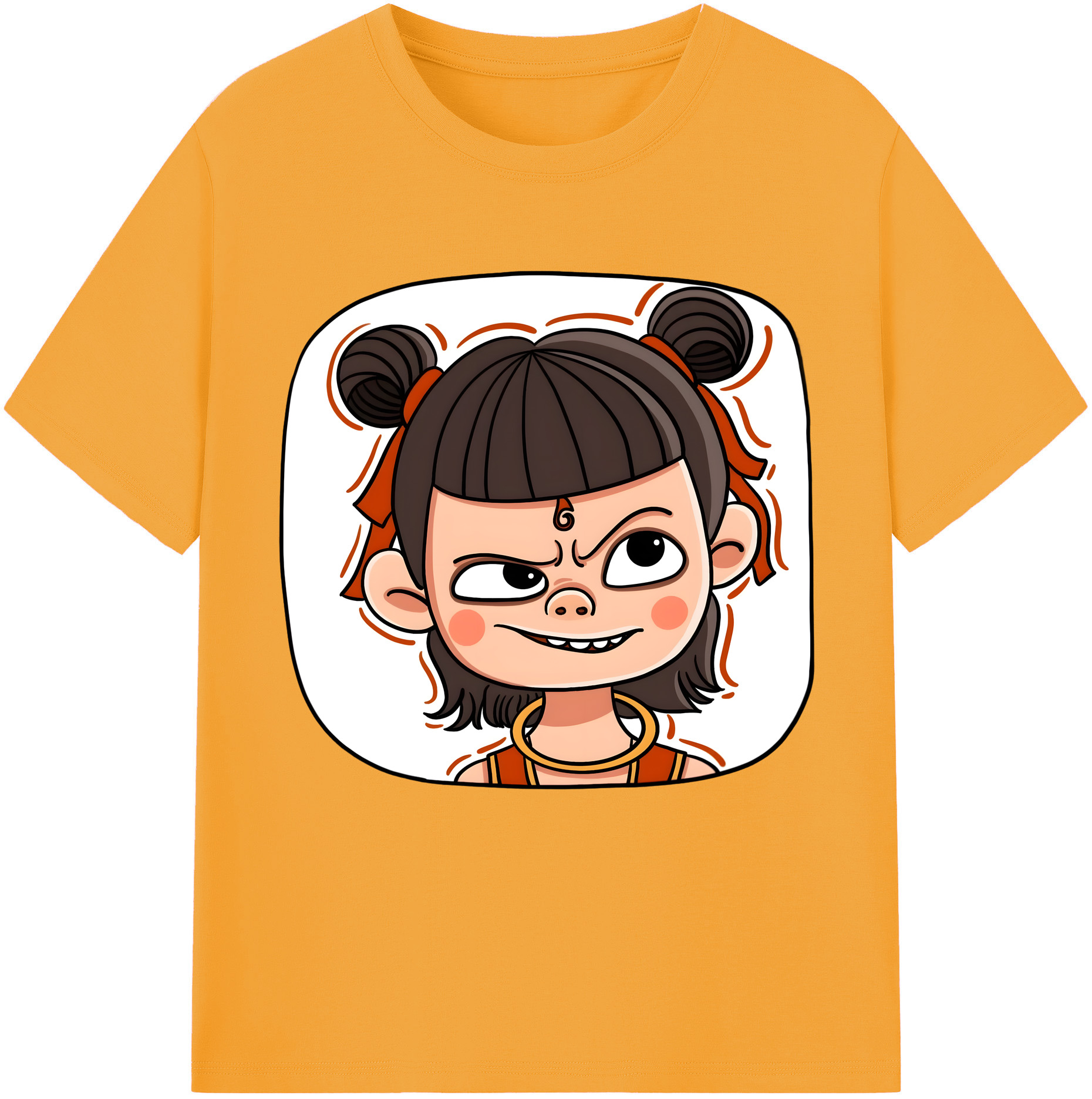 （画像用） Ne Zha 2 ナタ 魔童の大暴れ 綿100％半袖Tシャツ（フロントプリント）