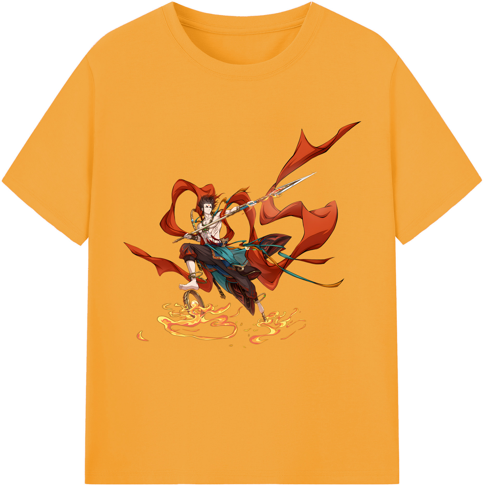 （画像用） Ne Zha 2 ナタ 魔童の大暴れ 綿100％半袖Tシャツ（フロントプリント）