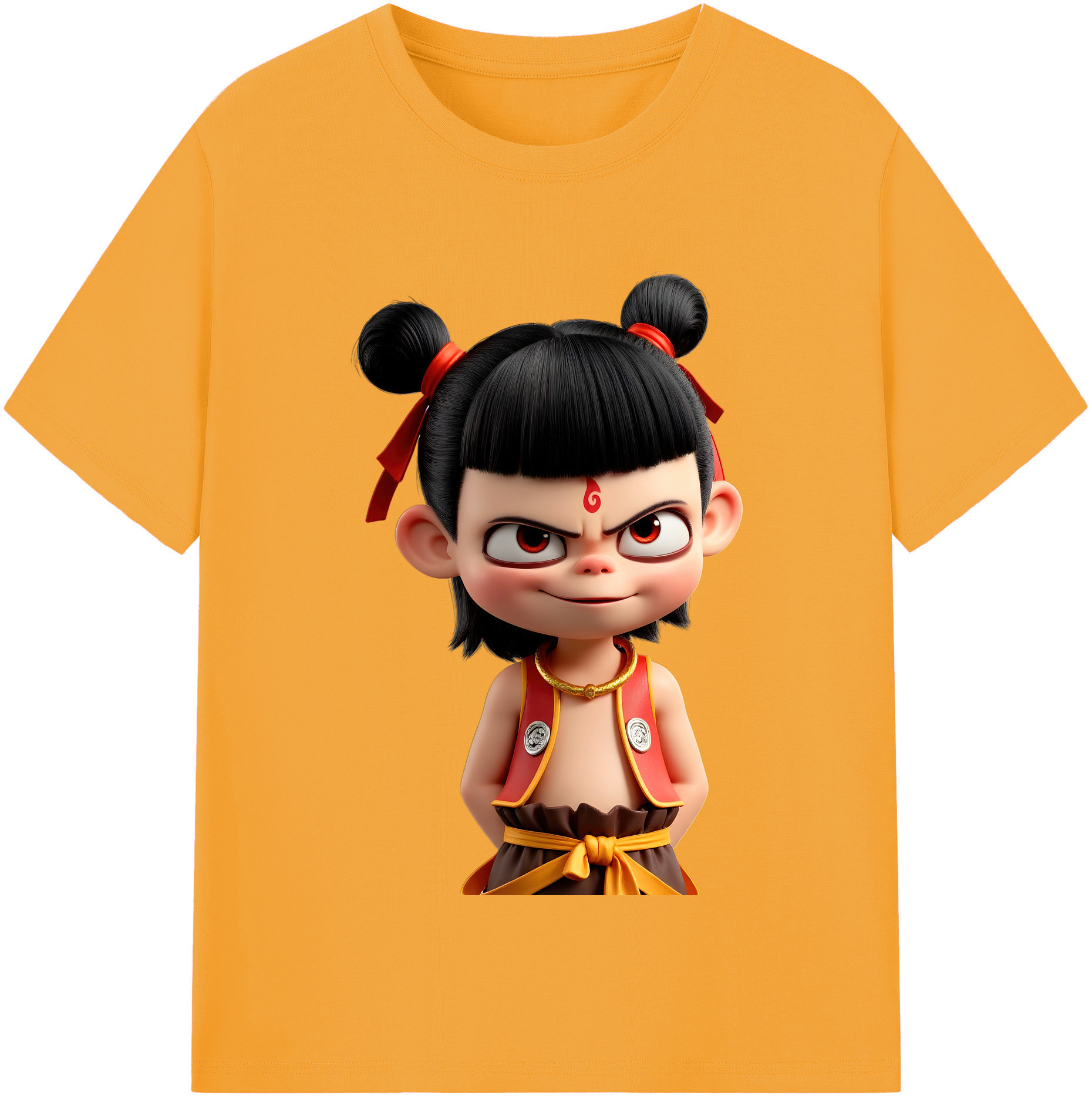 （画像用） Ne Zha 2 ナタ 魔童の大暴れ 綿100％半袖Tシャツ（フロントプリント）