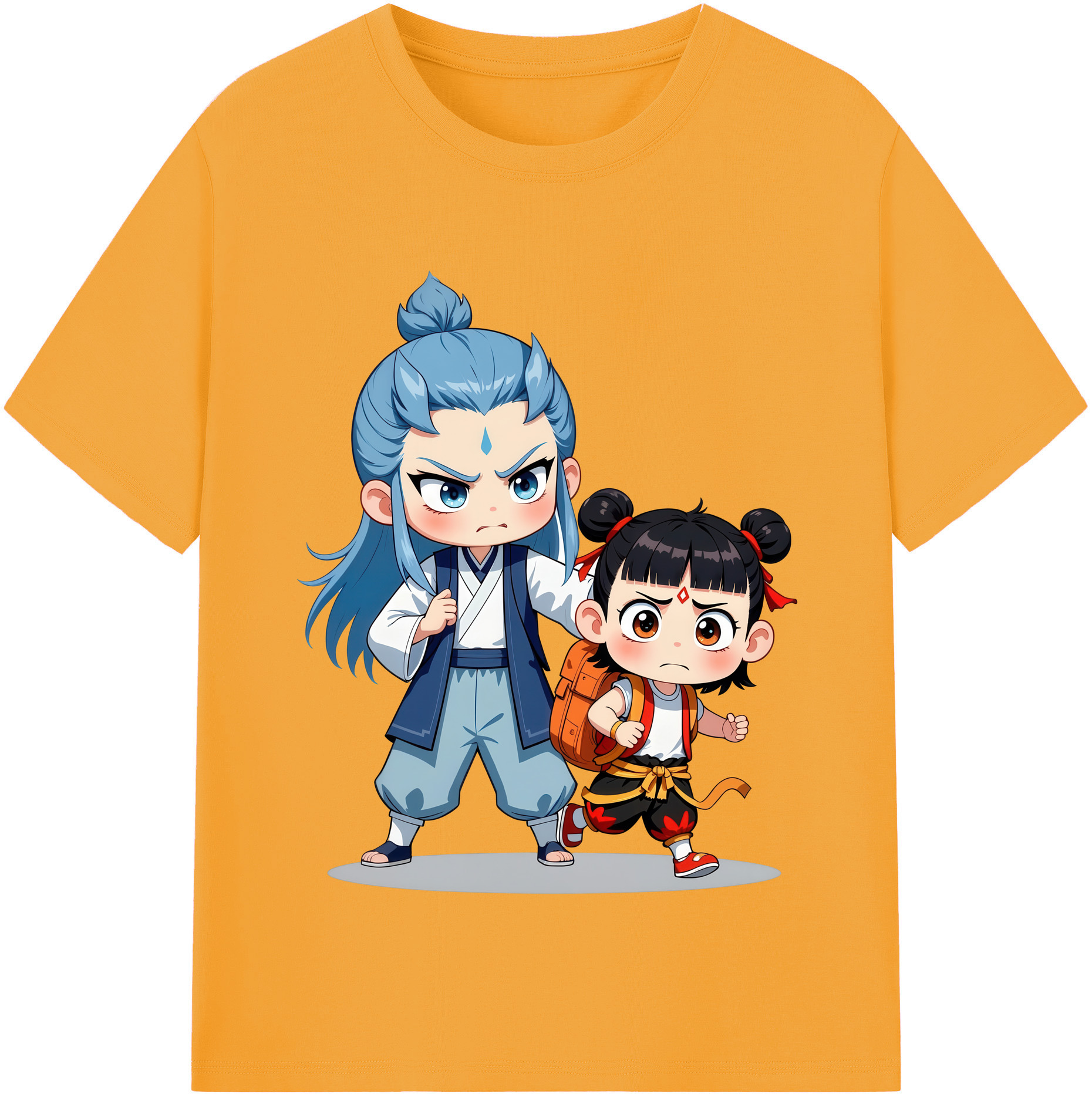 （画像用） Ne Zha 2 ナタ 魔童の大暴れ 綿100％半袖Tシャツ（フロントプリント）