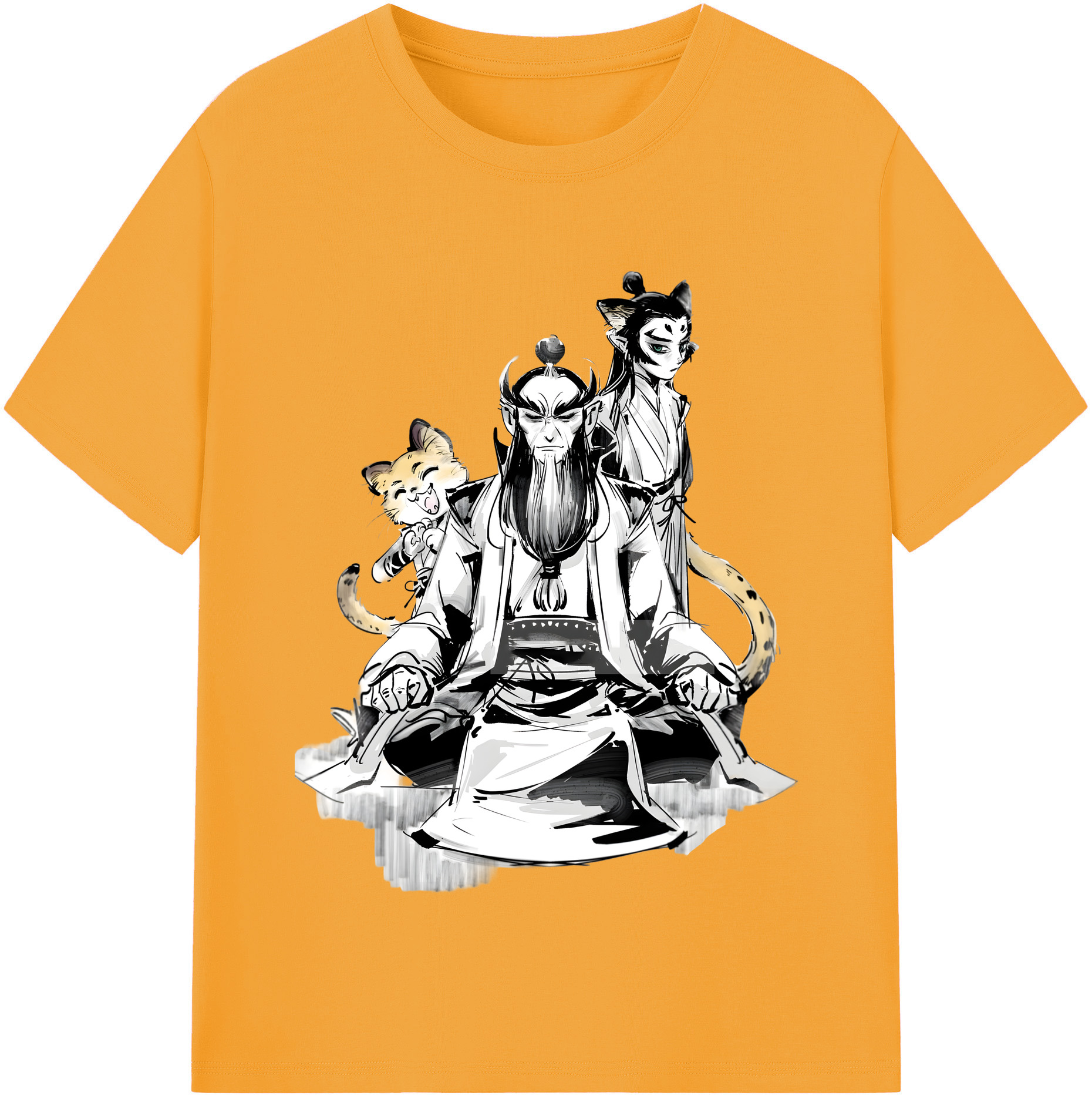 （画像用） Ne Zha 2 ナタ 魔童の大暴れ 綿100％半袖Tシャツ（フロントプリント）