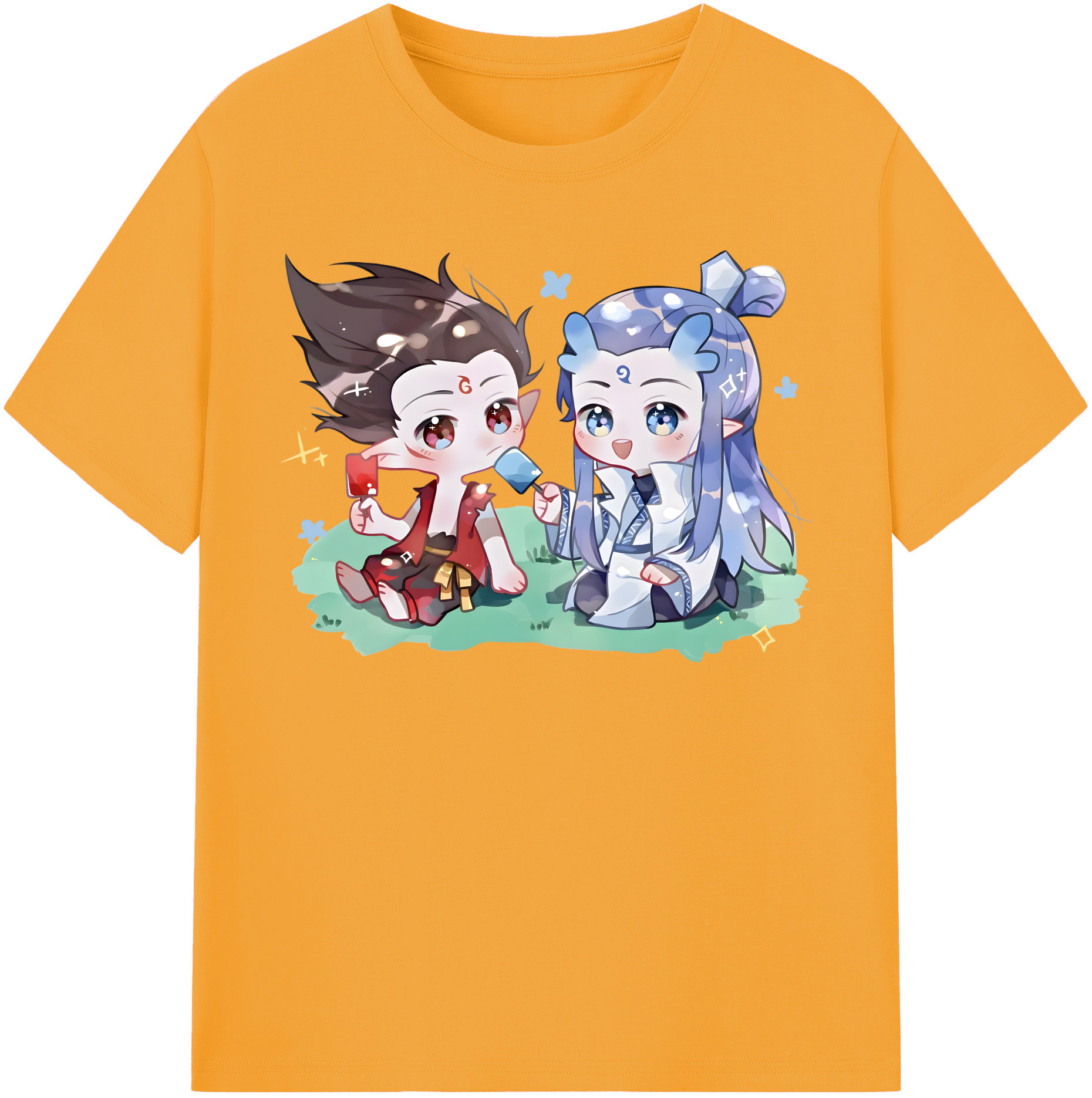 （画像用） Ne Zha 2 ナタ 魔童の大暴れ 綿100％半袖Tシャツ（フロントプリント）