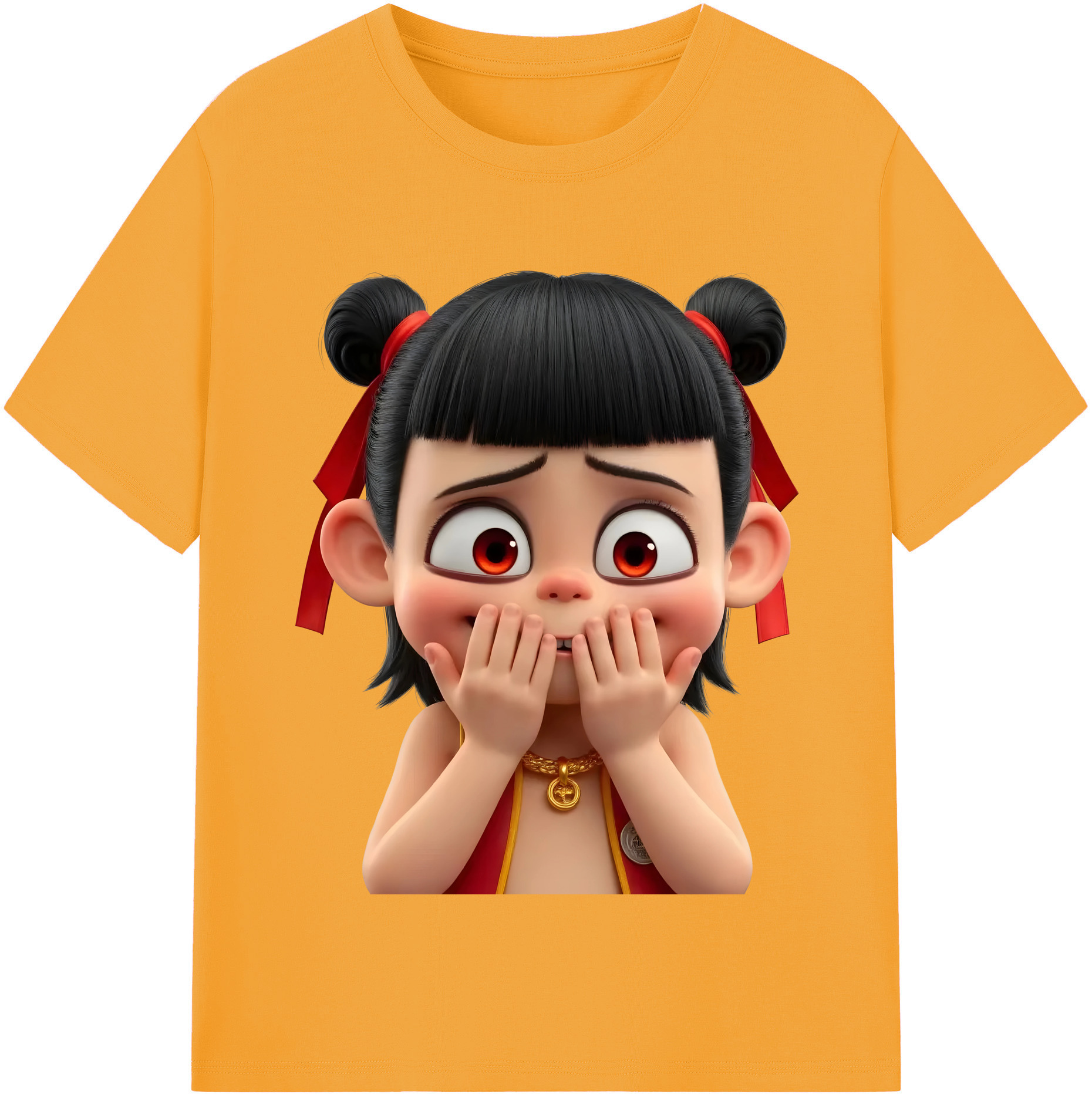 （画像用） Ne Zha 2 ナタ 魔童の大暴れ 綿100％半袖Tシャツ（フロントプリント）