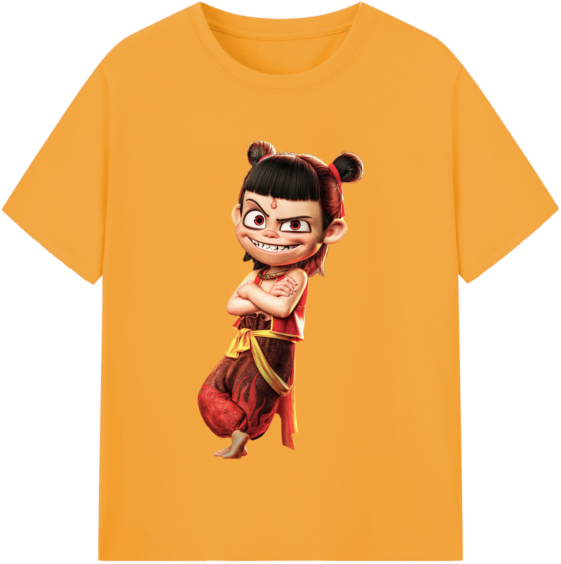 （画像用） Ne Zha 2 ナタ 魔童の大暴れ 綿100％半袖Tシャツ（フロントプリント）