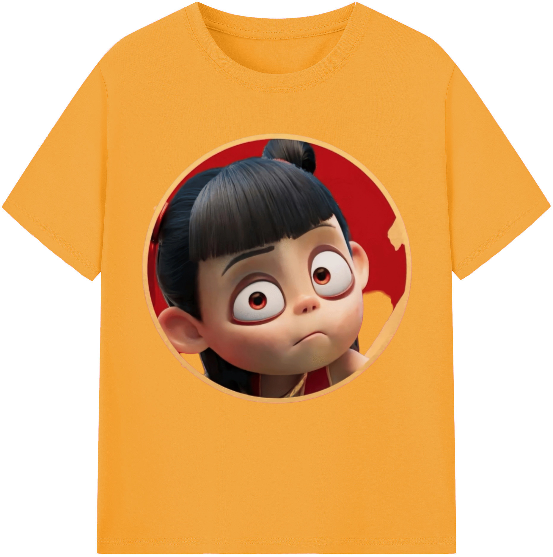 （画像用） Ne Zha 2 ナタ 魔童の大暴れ 綿100％半袖Tシャツ（フロントプリント）