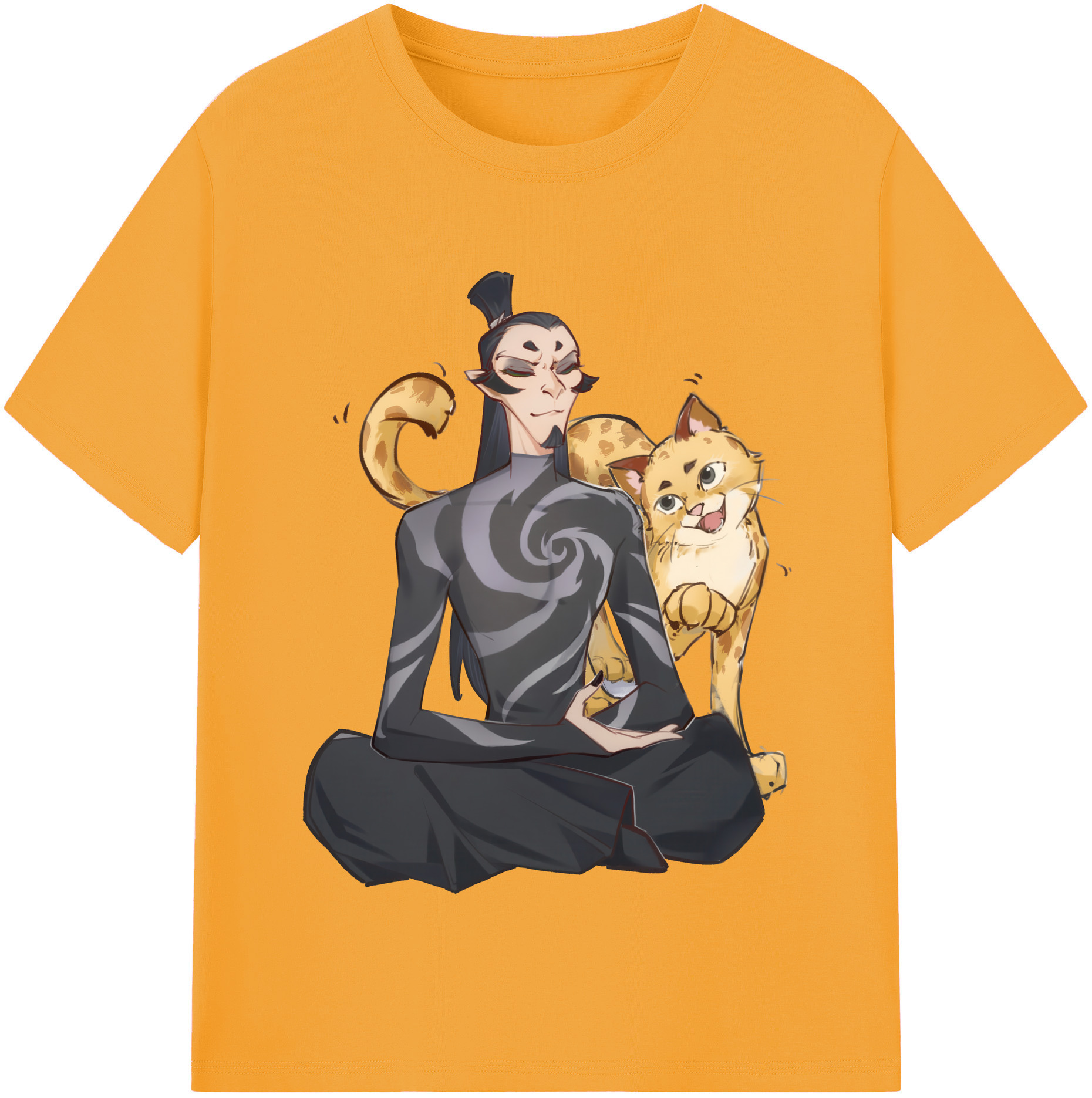 （画像用） Ne Zha 2 ナタ 魔童の大暴れ 綿100％半袖Tシャツ（フロントプリント）
