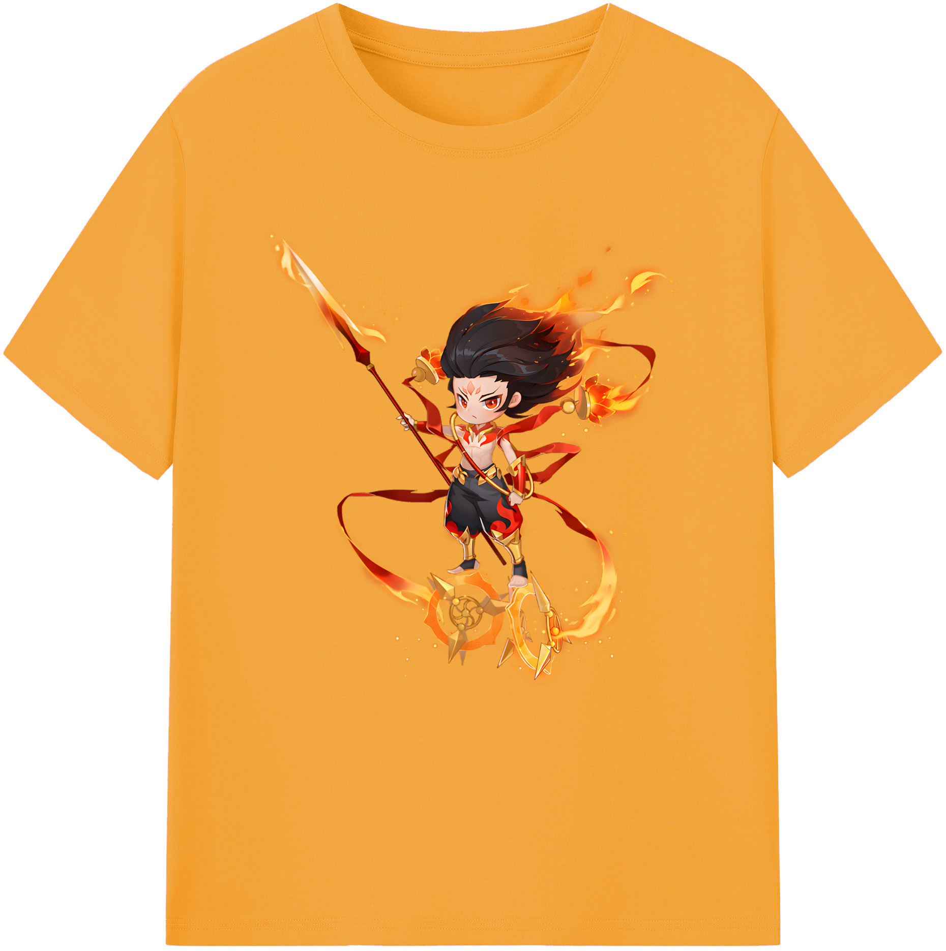 （画像用） Ne Zha 2 ナタ 魔童の大暴れ 綿100％半袖Tシャツ（フロントプリント）