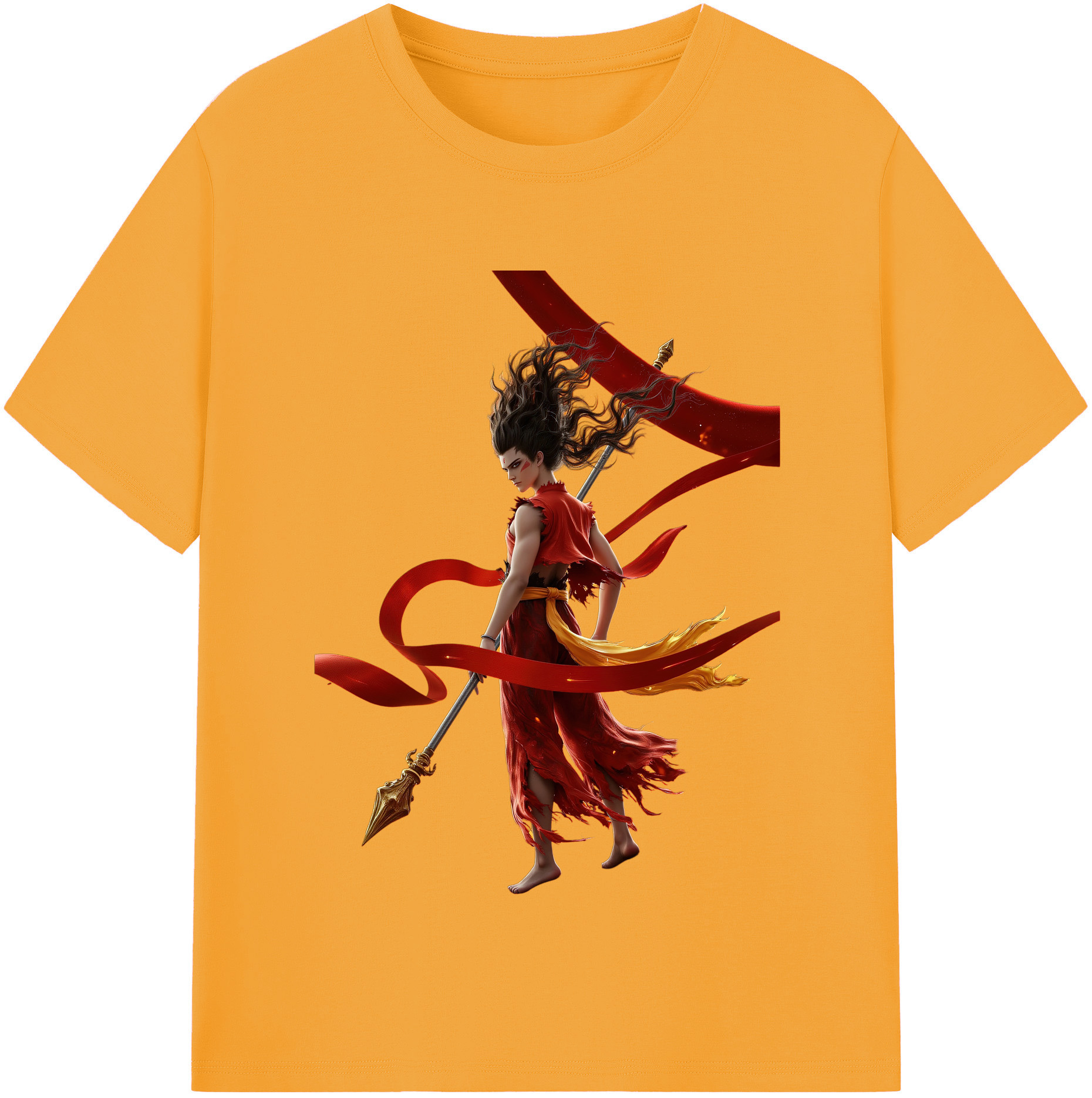（画像用） Ne Zha 2 ナタ 魔童の大暴れ 綿100％半袖Tシャツ（フロントプリント）