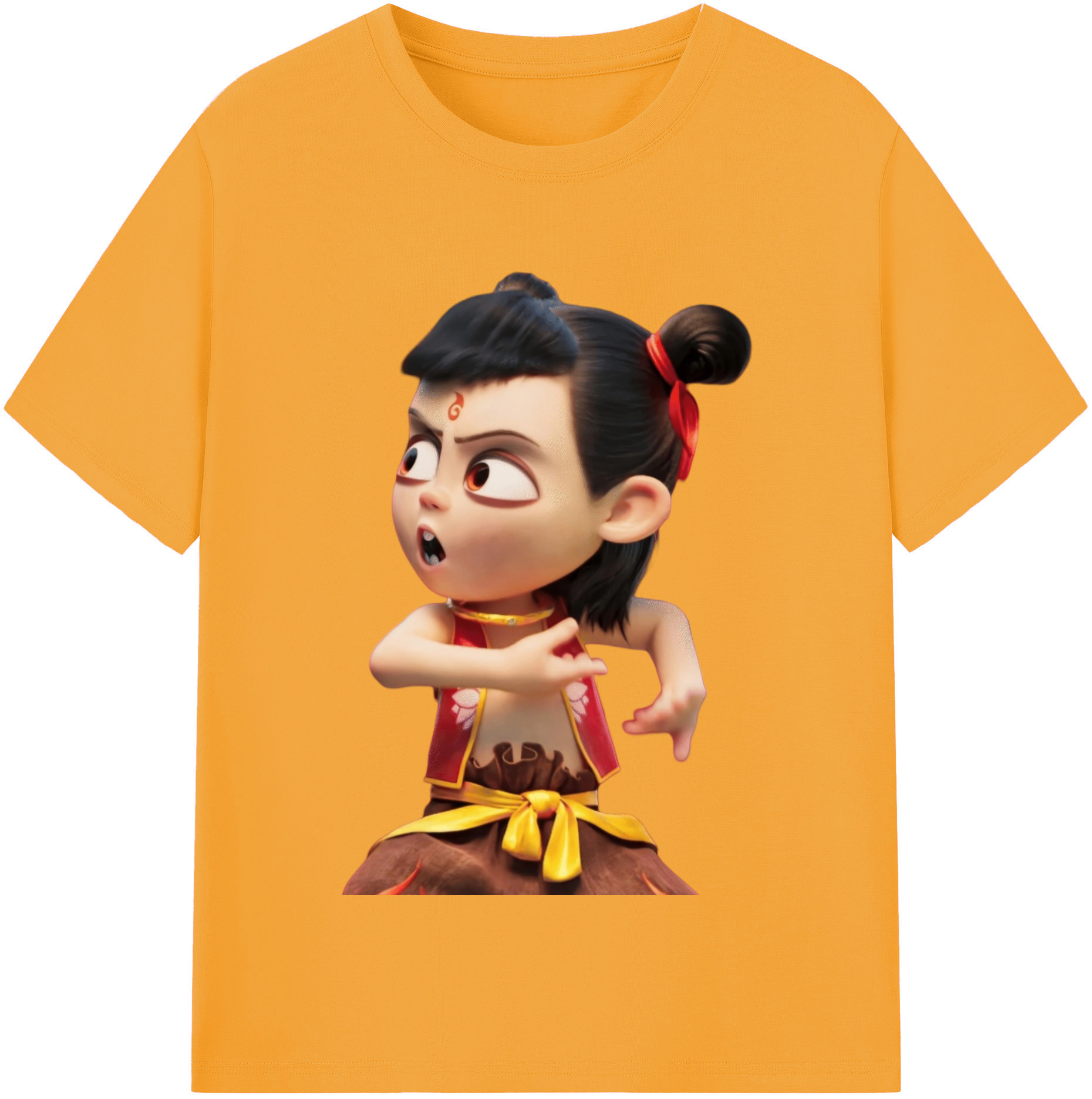 （画像用） Ne Zha 2 ナタ 魔童の大暴れ 綿100％半袖Tシャツ（フロントプリント）