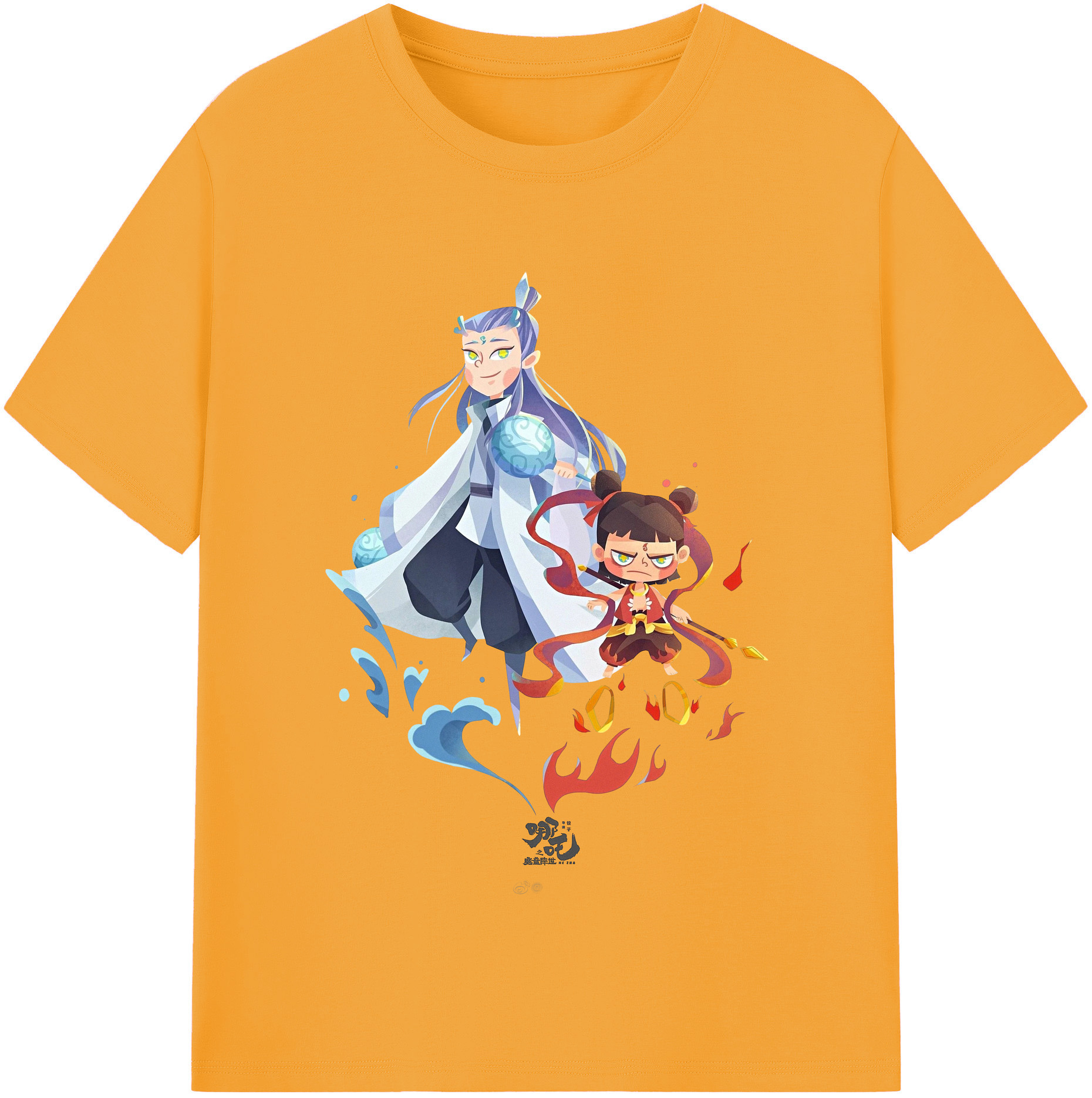（画像用） Ne Zha 2 ナタ 魔童の大暴れ 綿100％半袖Tシャツ（フロントプリント）