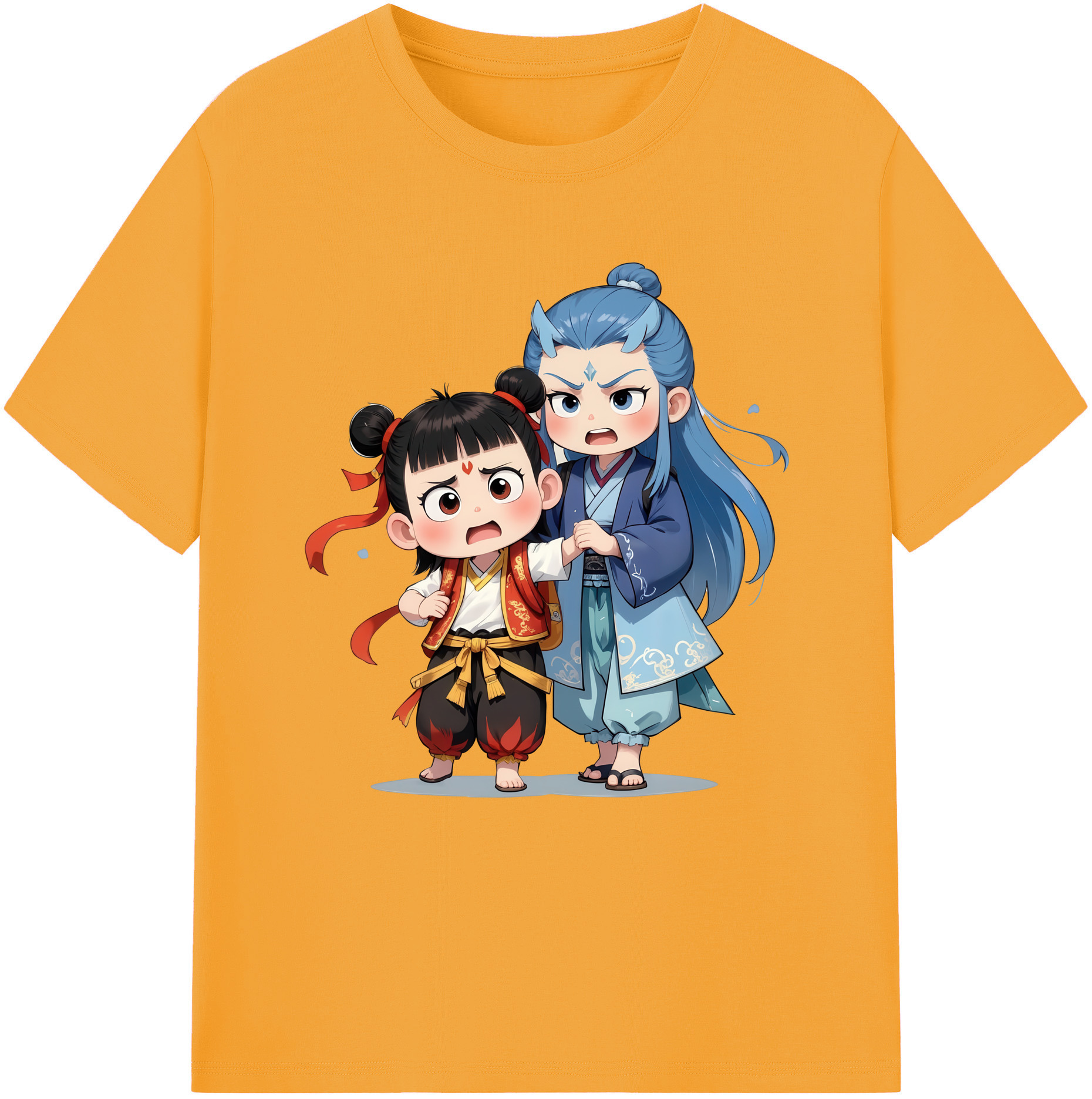 （画像用） Ne Zha 2 ナタ 魔童の大暴れ 綿100％半袖Tシャツ（フロントプリント）