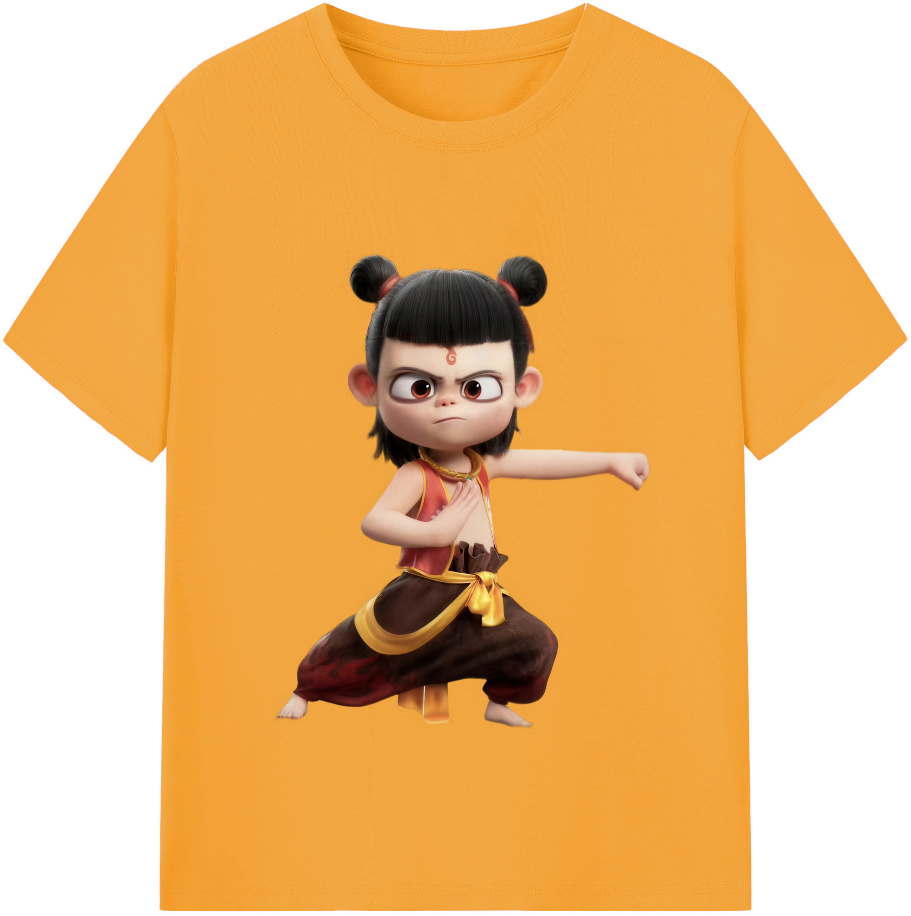 （画像用） Ne Zha 2 ナタ 魔童の大暴れ 綿100％半袖Tシャツ（フロントプリント）