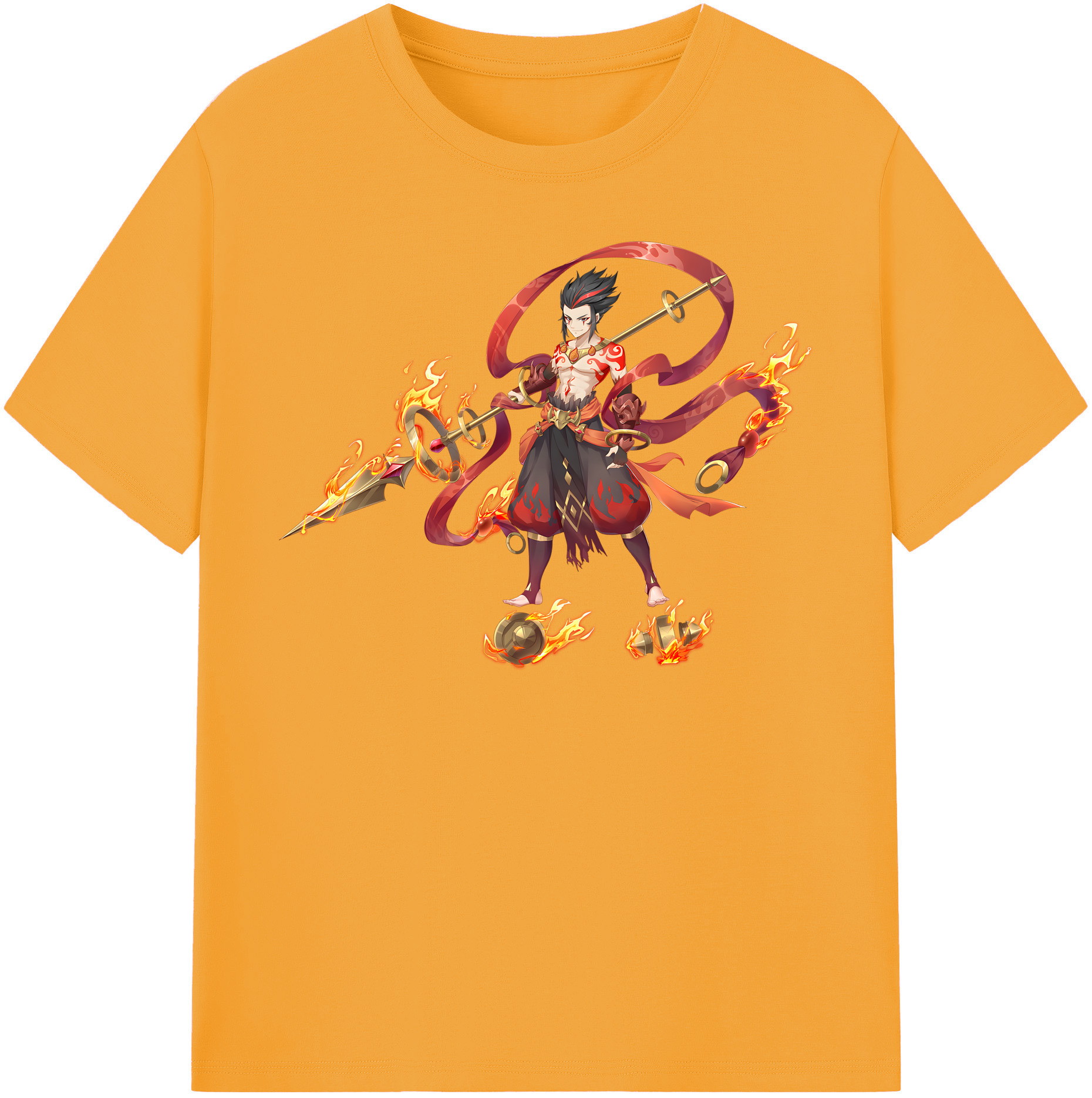 （画像用） Ne Zha 2 ナタ 魔童の大暴れ 綿100％半袖Tシャツ（フロントプリント）