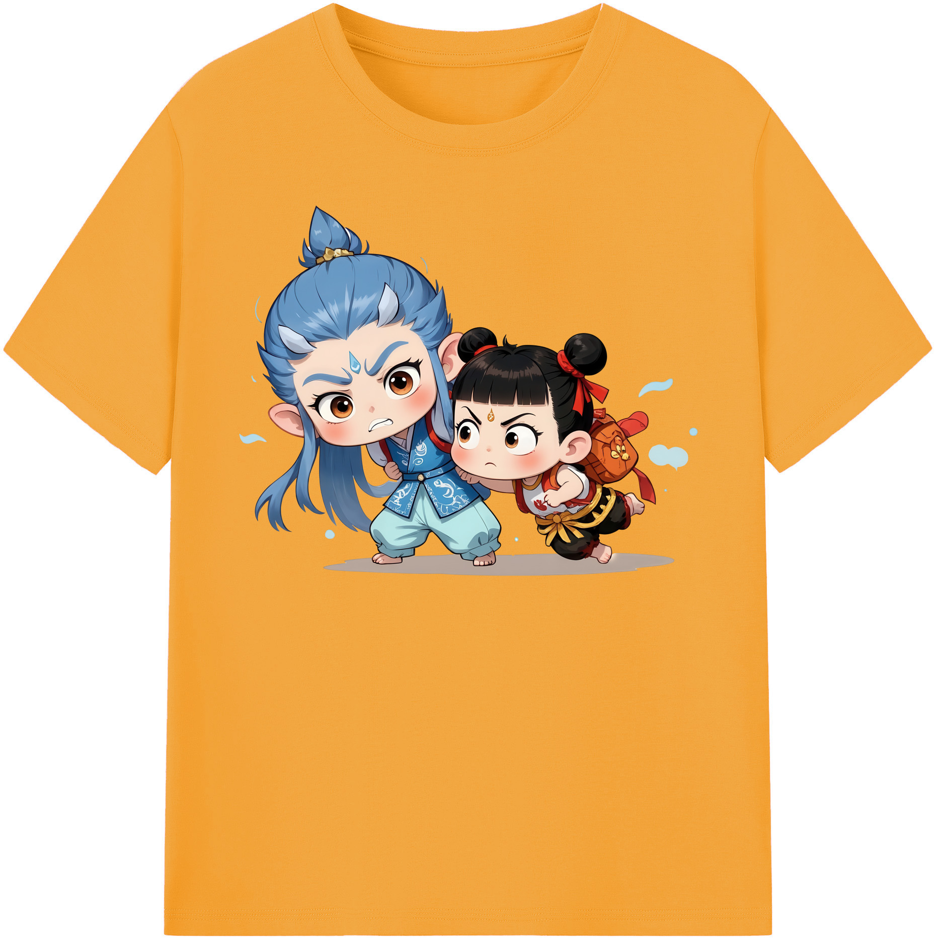 （画像用） Ne Zha 2 ナタ 魔童の大暴れ 綿100％半袖Tシャツ（フロントプリント）