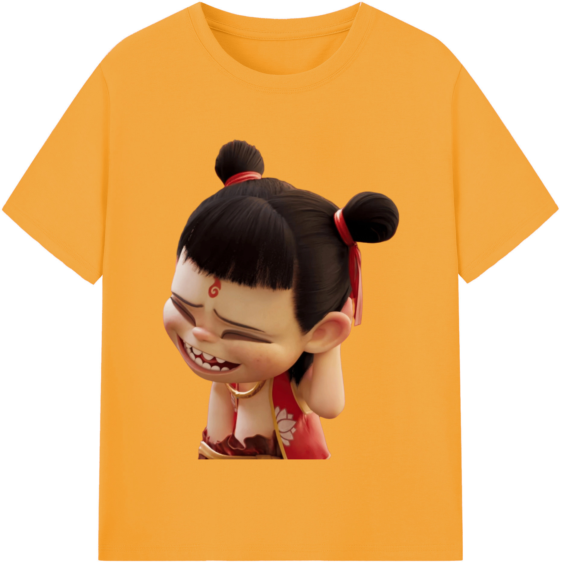 （画像用） Ne Zha 2 ナタ 魔童の大暴れ 綿100％半袖Tシャツ（フロントプリント）