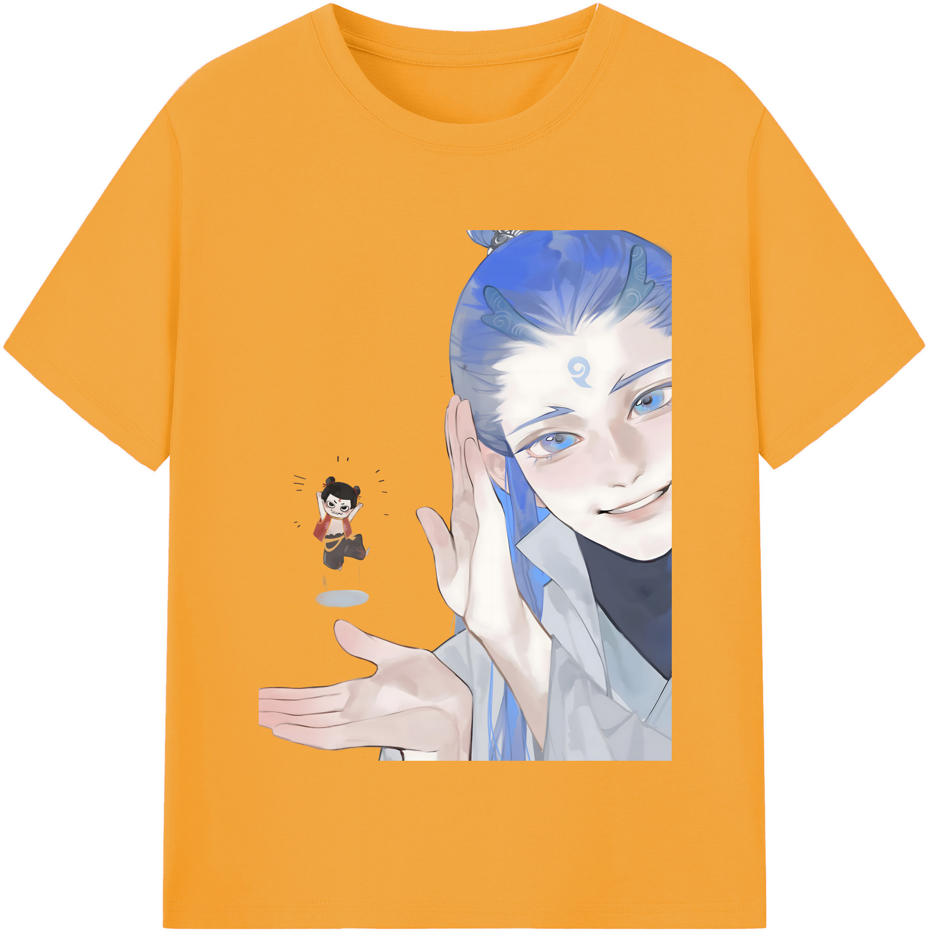（画像用） Ne Zha 2 ナタ 魔童の大暴れ 綿100％半袖Tシャツ（フロントプリント）