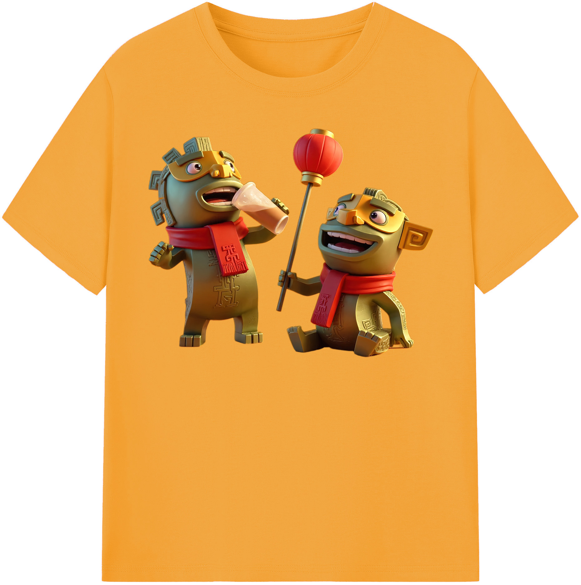 （画像用） Ne Zha 2 ナタ 魔童の大暴れ 綿100％半袖Tシャツ（フロントプリント）