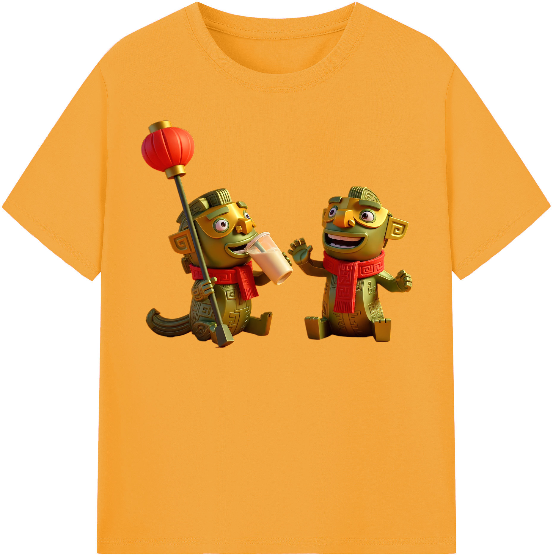 （画像用） Ne Zha 2 ナタ 魔童の大暴れ 綿100％半袖Tシャツ（フロントプリント）