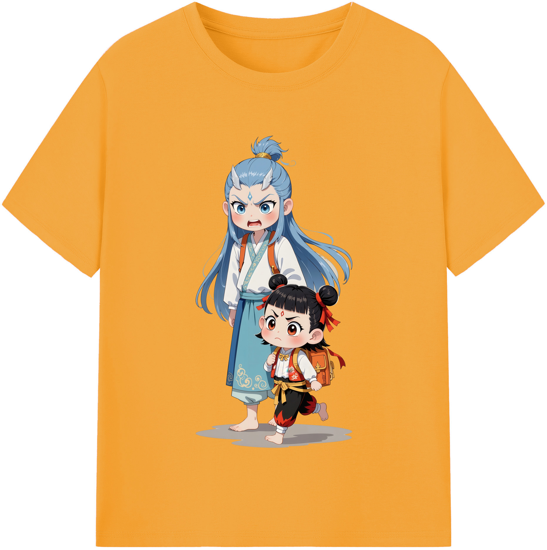 （画像用） Ne Zha 2 ナタ 魔童の大暴れ 綿100％半袖Tシャツ（フロントプリント）
