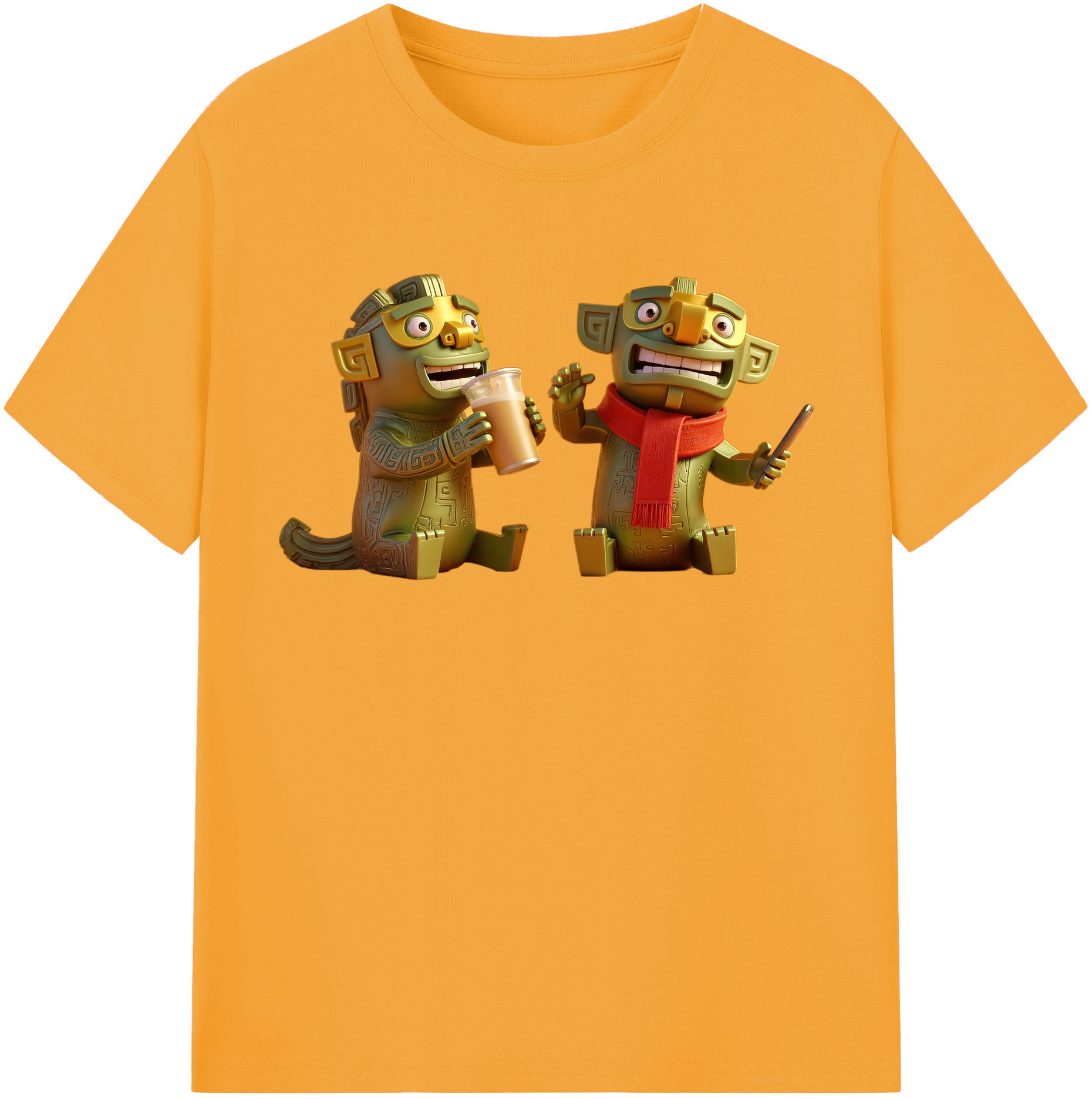 （画像用） Ne Zha 2 ナタ 魔童の大暴れ 綿100％半袖Tシャツ（フロントプリント）