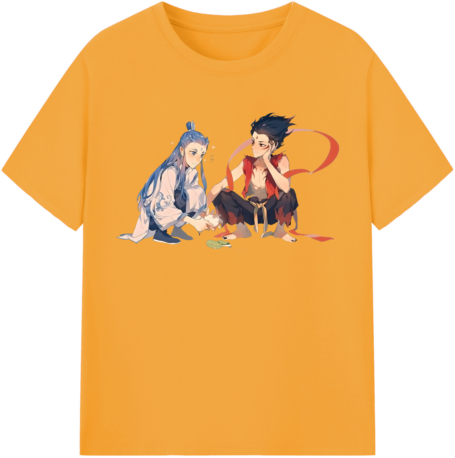 （画像用） Ne Zha 2 ナタ 魔童の大暴れ 綿100％半袖Tシャツ（フロントプリント）