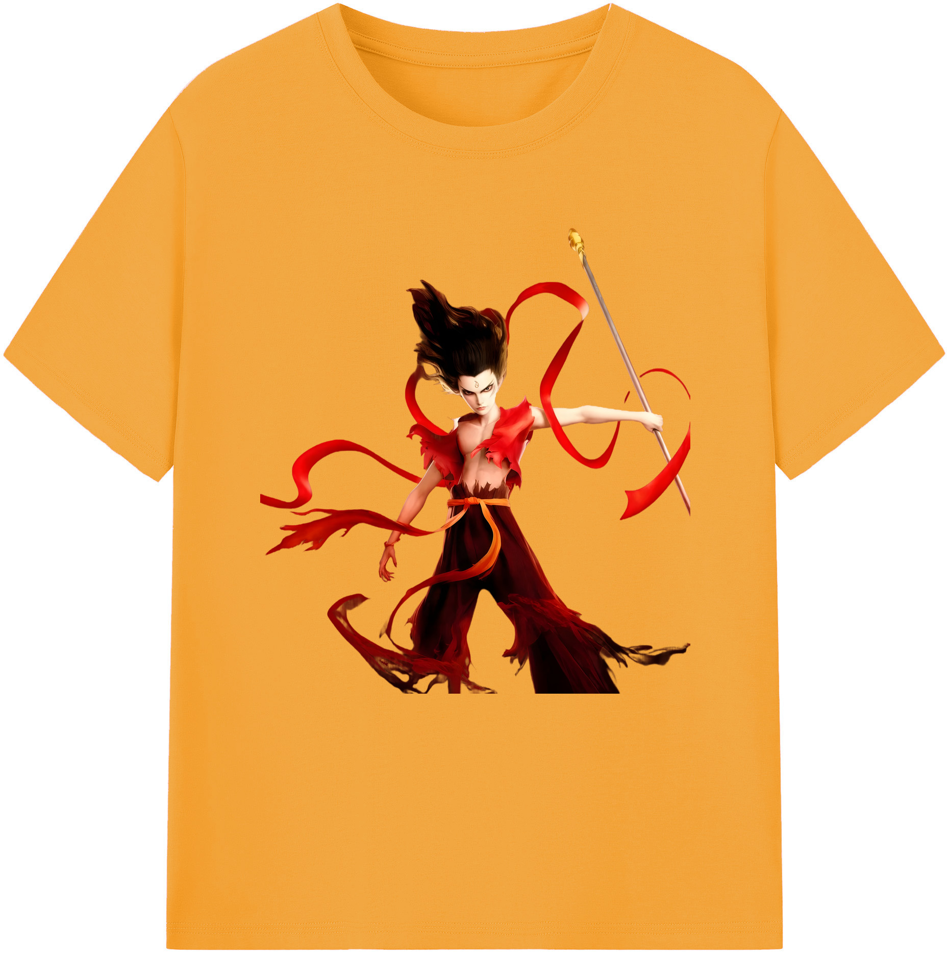 （画像用） Ne Zha 2 ナタ 魔童の大暴れ 綿100％半袖Tシャツ（フロントプリント）