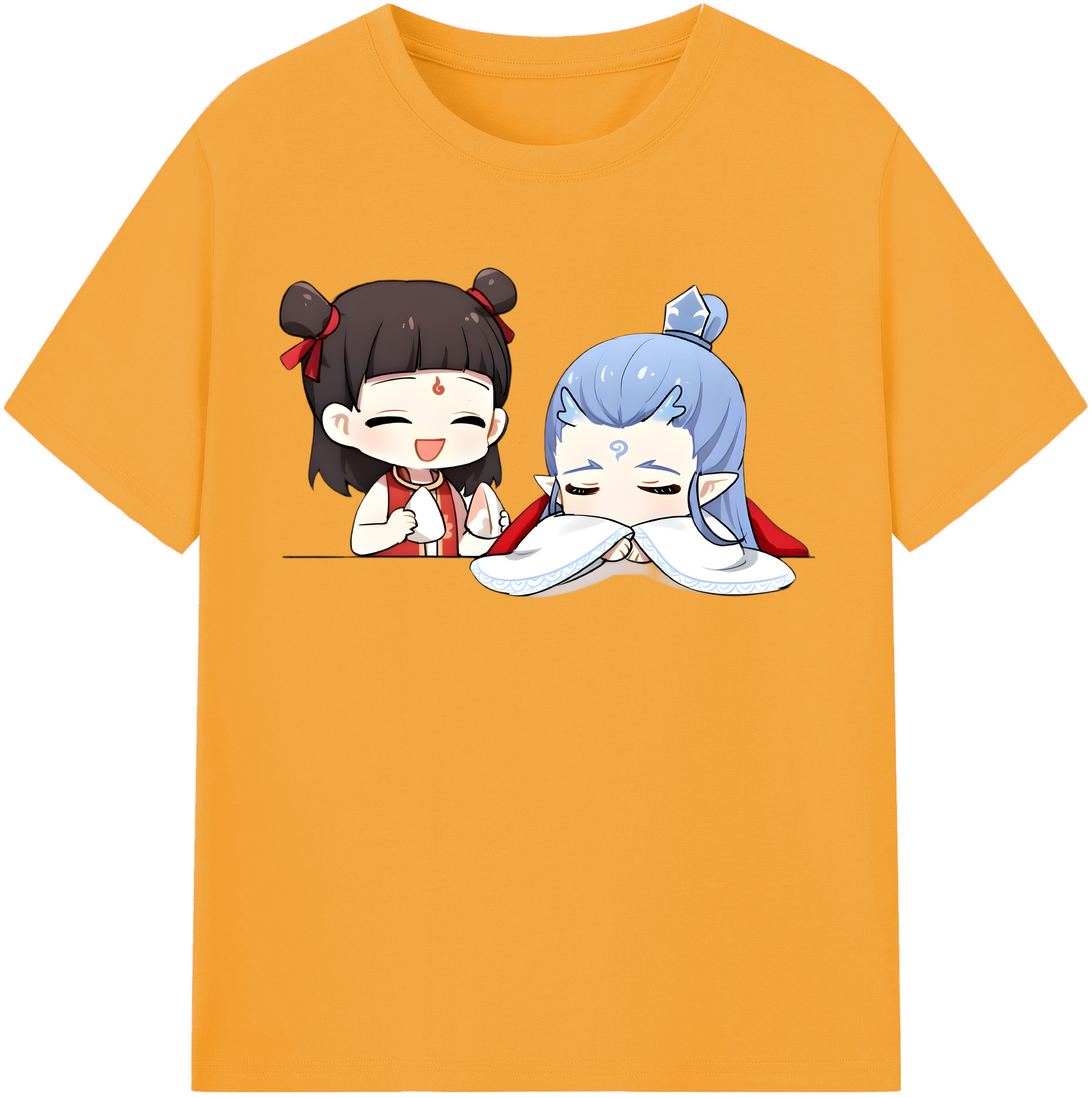 （画像用） Ne Zha 2 ナタ 魔童の大暴れ 綿100％半袖Tシャツ（フロントプリント）