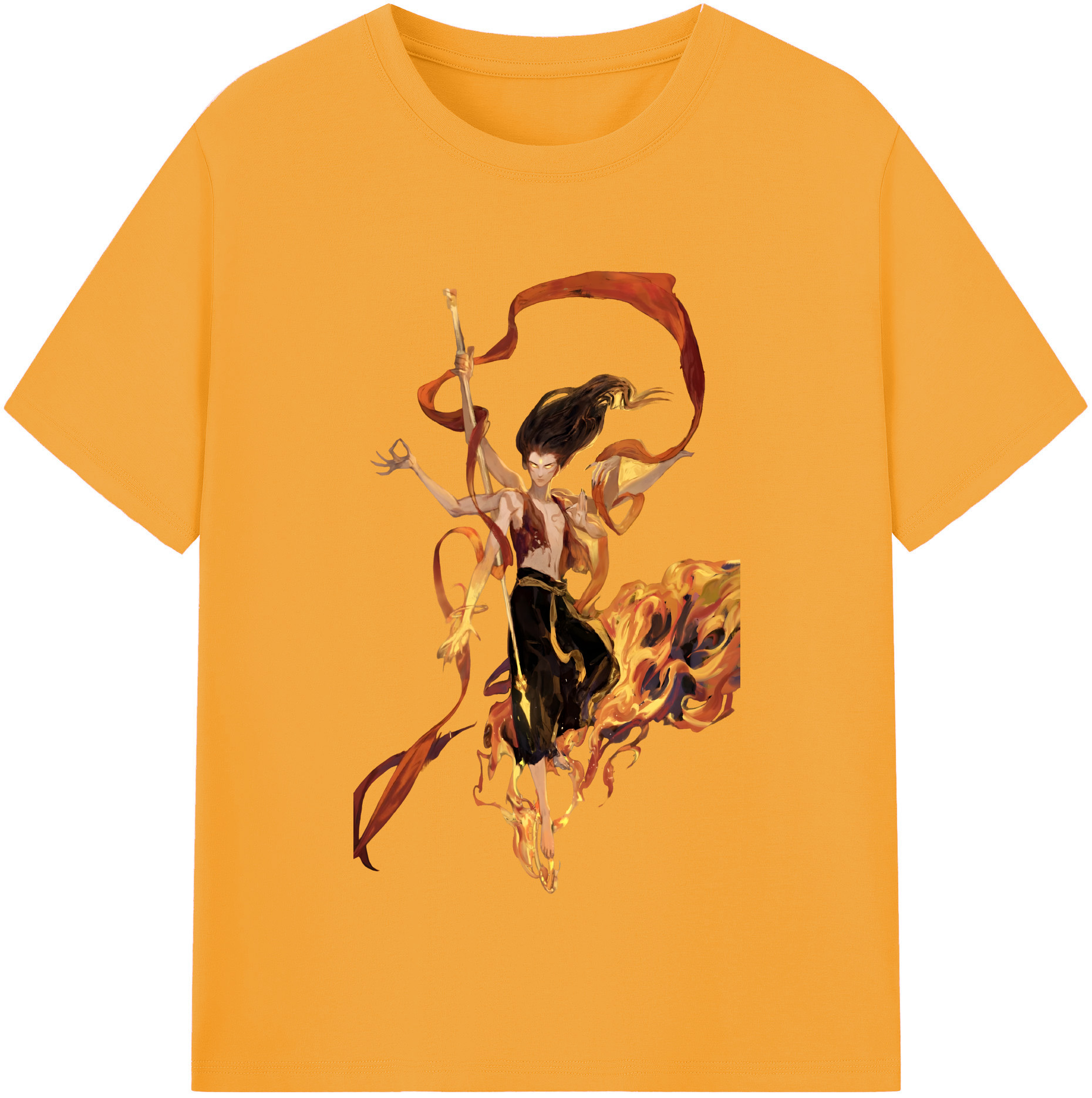 （画像用） Ne Zha 2 ナタ 魔童の大暴れ 綿100％半袖Tシャツ（フロントプリント）