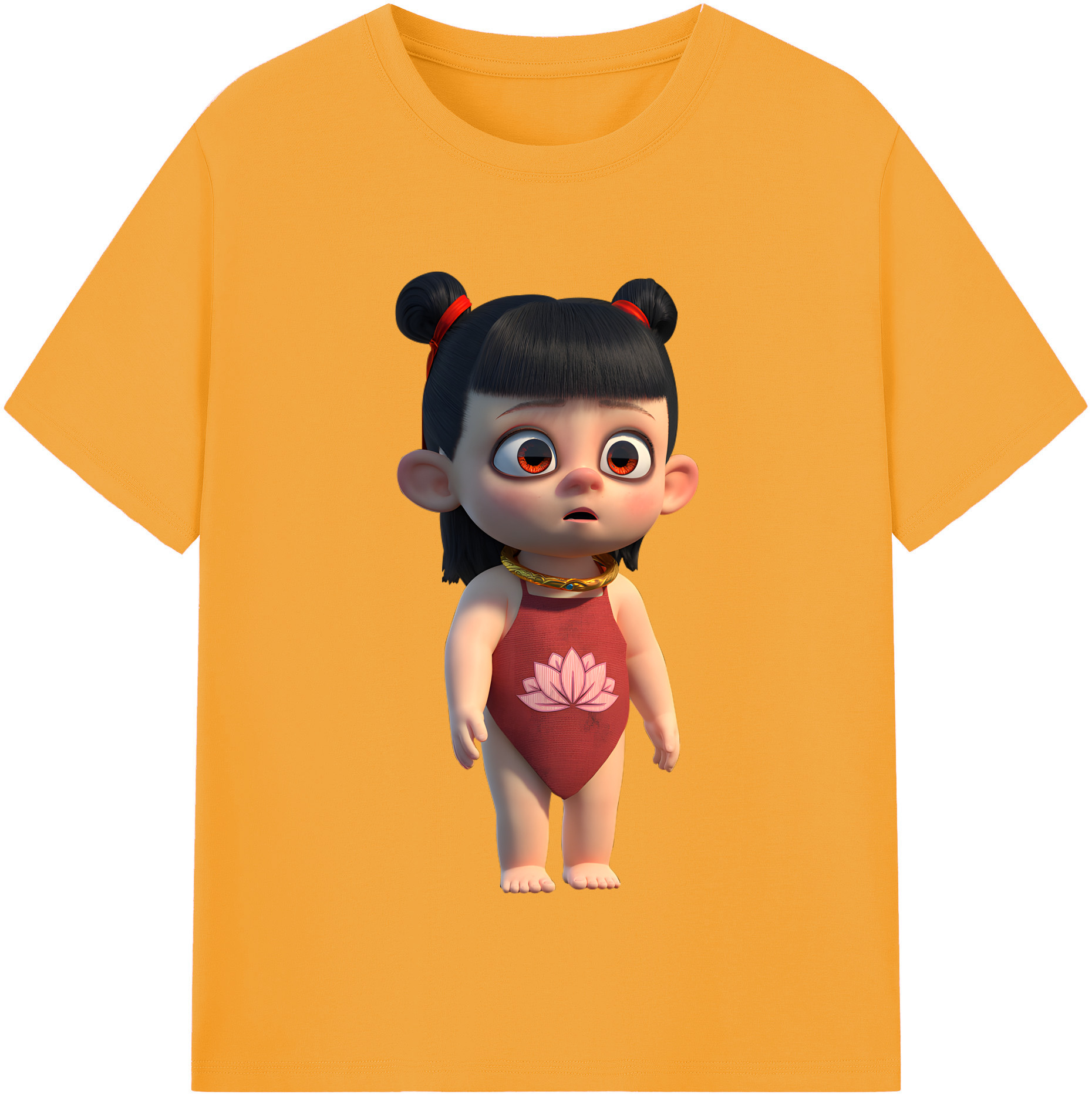 （画像用） Ne Zha 2 ナタ 魔童の大暴れ 綿100％半袖Tシャツ（フロントプリント）