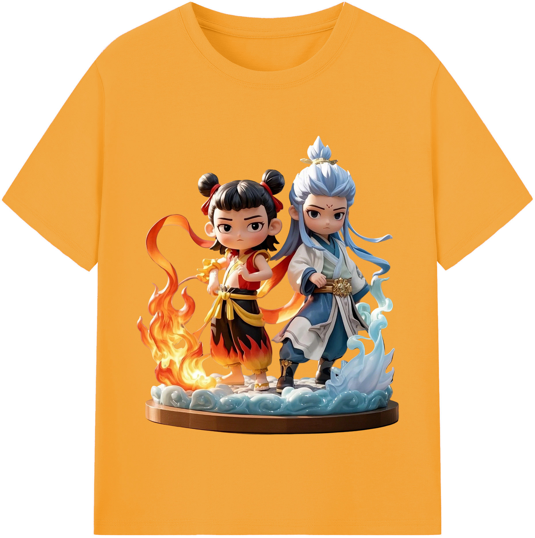 （画像用） Ne Zha 2 ナタ 魔童の大暴れ 綿100％半袖Tシャツ（フロントプリント）