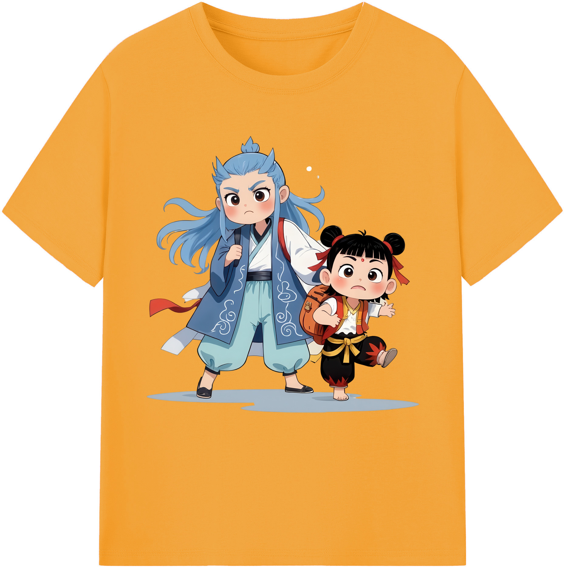 （画像用） Ne Zha 2 ナタ 魔童の大暴れ 綿100％半袖Tシャツ（フロントプリント）