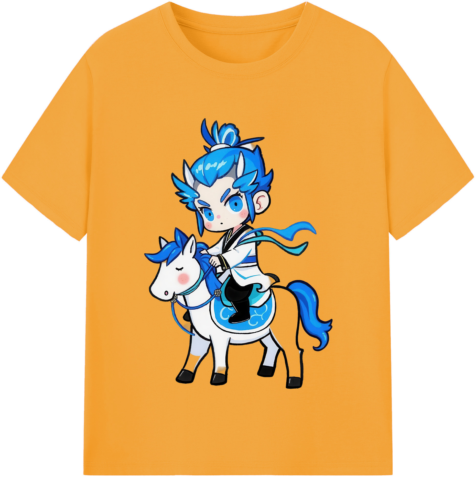 （画像用） Ne Zha 2 ナタ 魔童の大暴れ 綿100％半袖Tシャツ（フロントプリント）