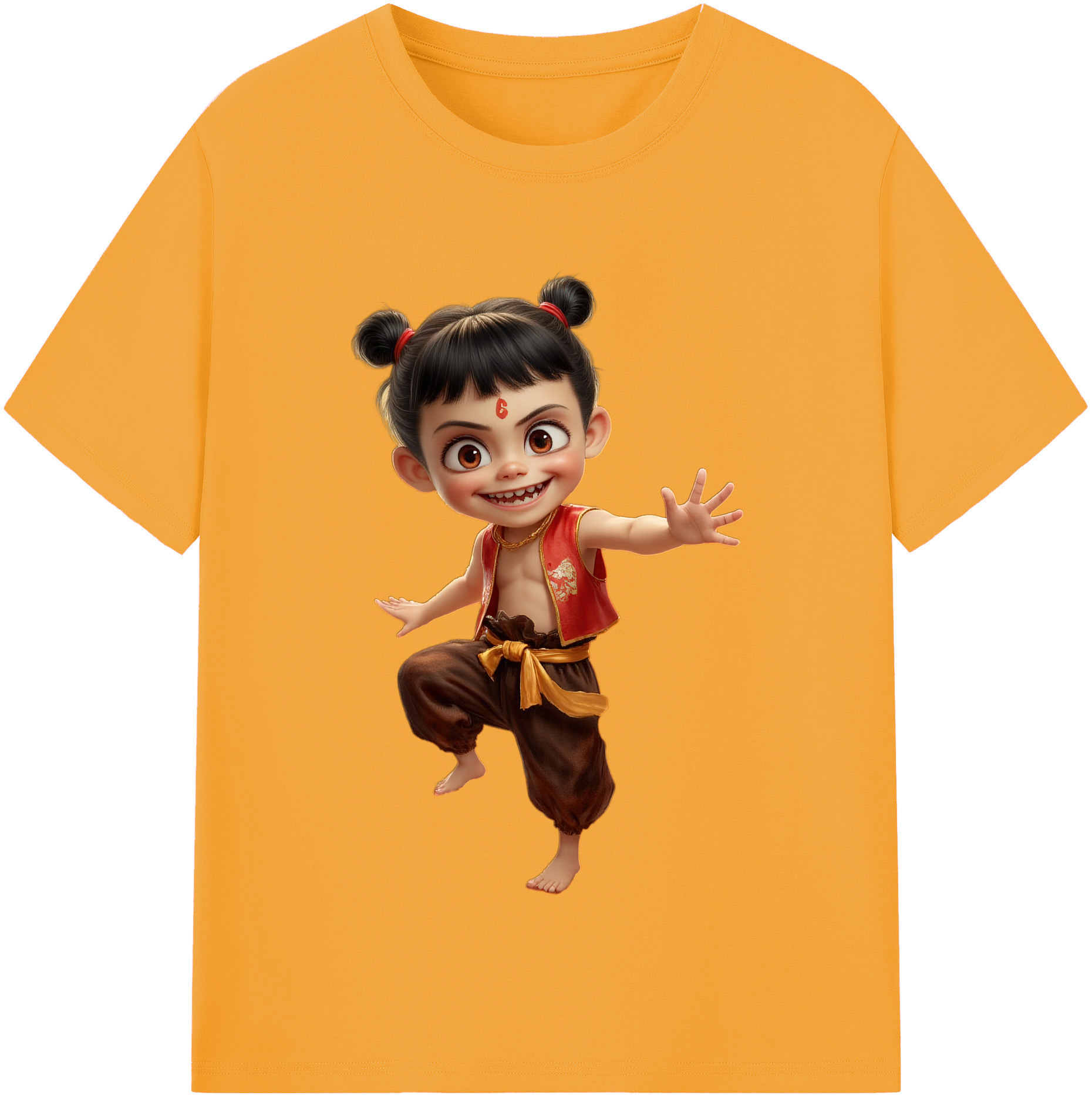 （画像用） Ne Zha 2 ナタ 魔童の大暴れ 綿100％半袖Tシャツ（フロントプリント）