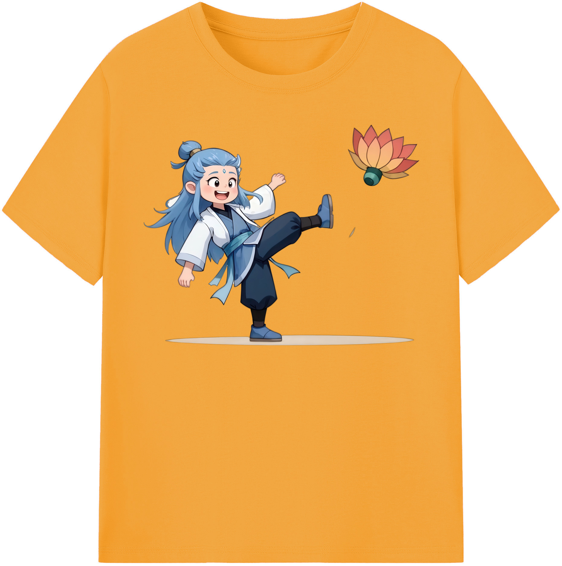 （画像用） Ne Zha 2 ナタ 魔童の大暴れ 綿100％半袖Tシャツ（フロントプリント）