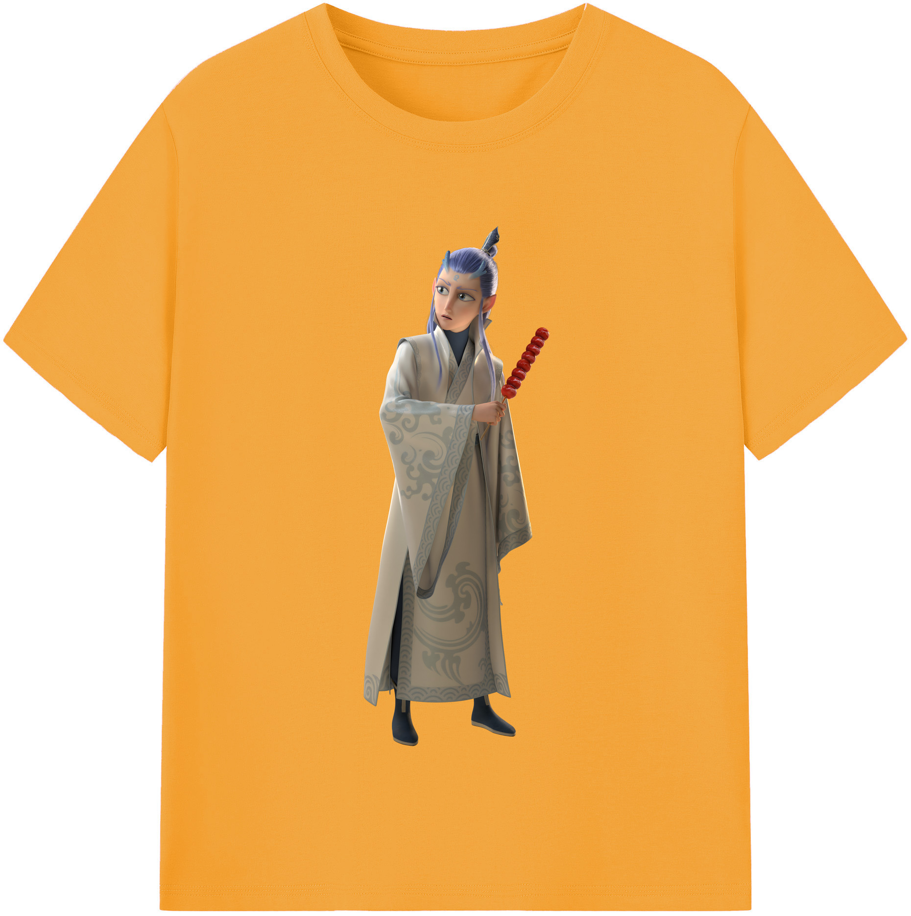 （画像用） Ne Zha 2 ナタ 魔童の大暴れ 綿100％半袖Tシャツ（フロントプリント）