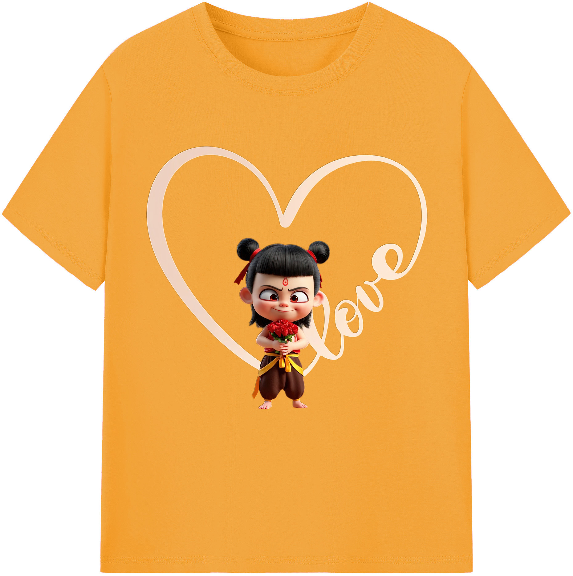 （画像用） Ne Zha 2 ナタ 魔童の大暴れ 綿100％半袖Tシャツ（フロントプリント）