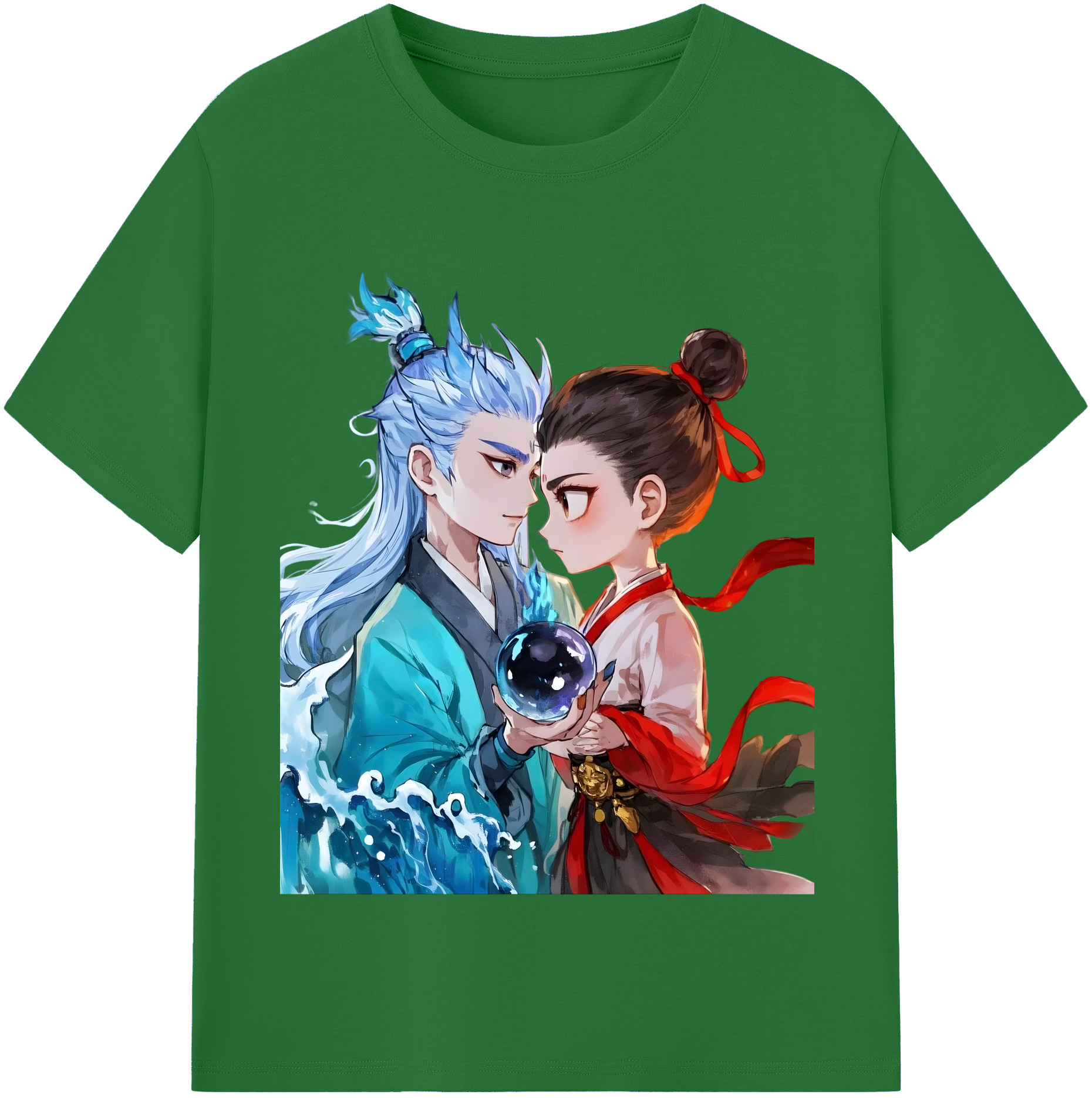 （画像用） Ne Zha 2 ナタ 魔童の大暴れ 綿100％半袖Tシャツ（フロントプリント）