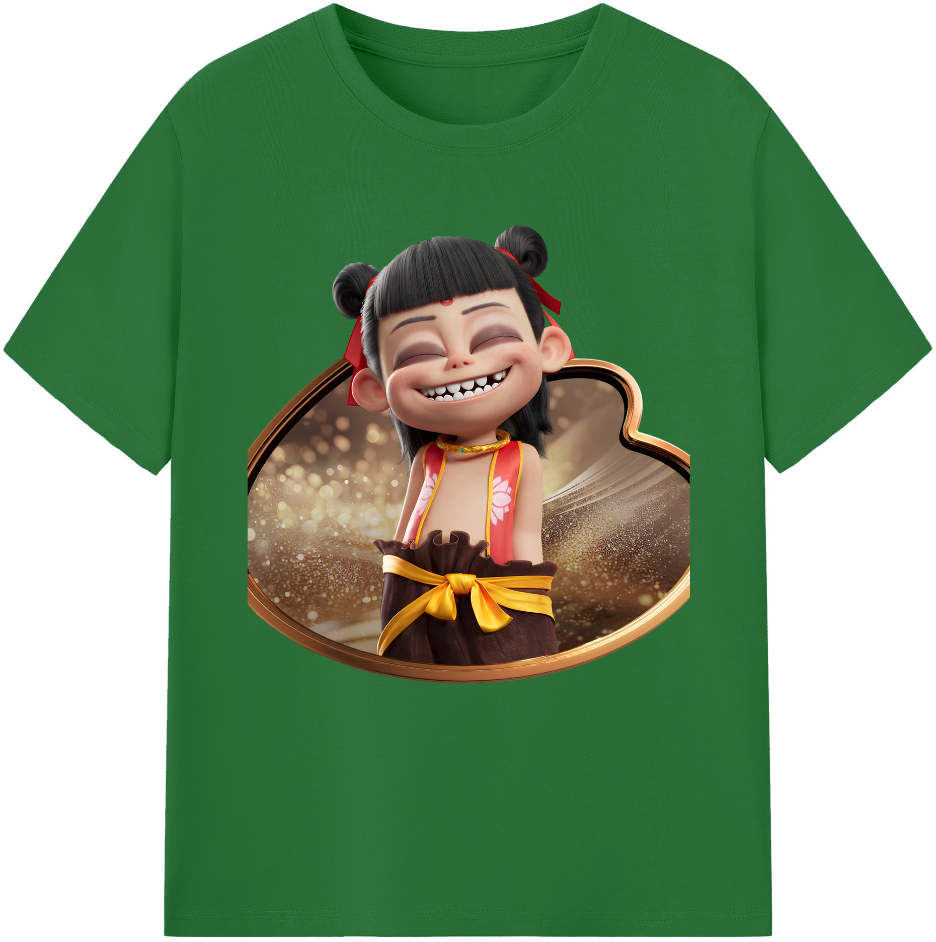 （画像用） Ne Zha 2 ナタ 魔童の大暴れ 綿100％半袖Tシャツ（フロントプリント）