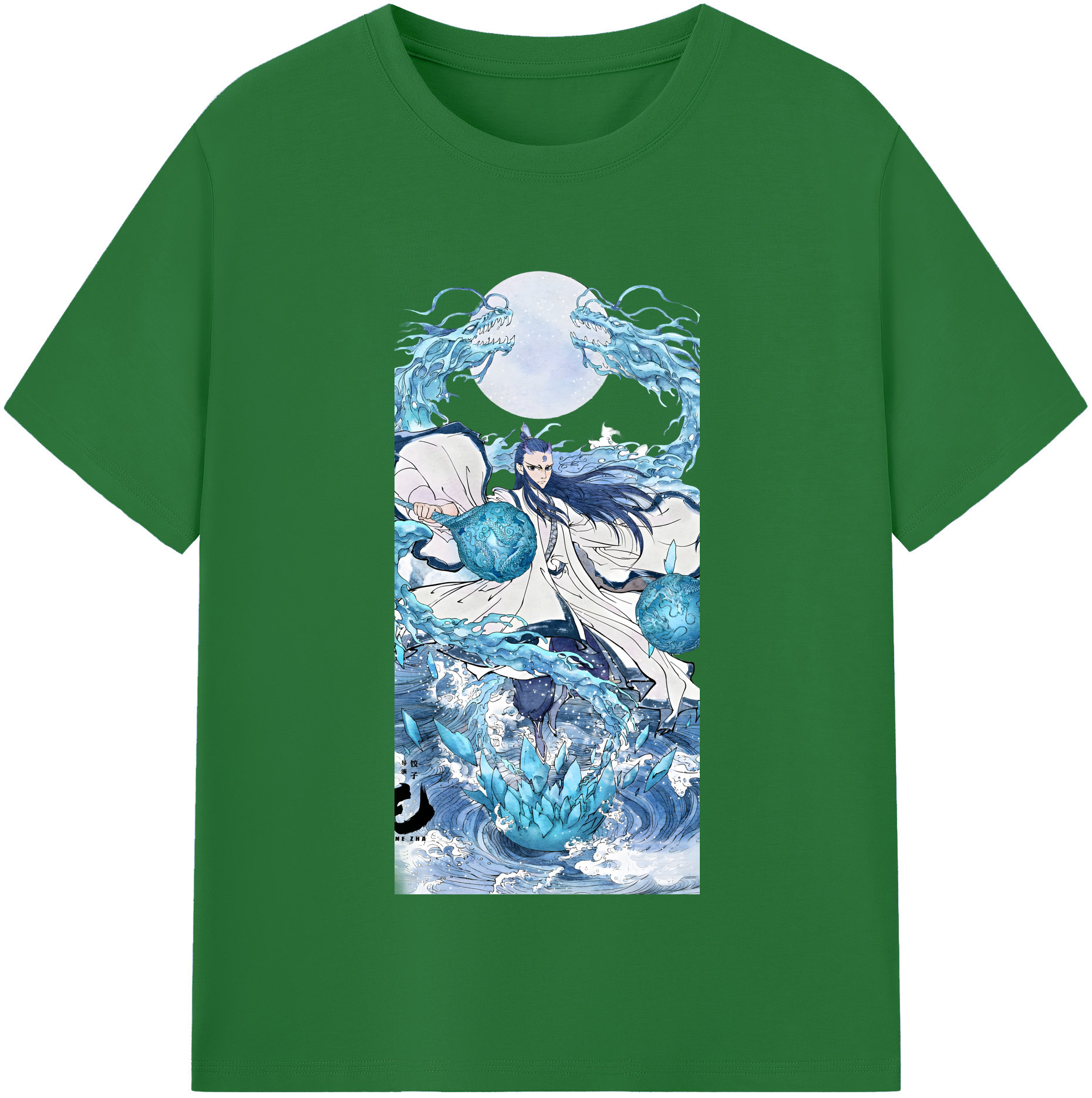 （画像用） Ne Zha 2 ナタ 魔童の大暴れ 綿100％半袖Tシャツ（フロントプリント）