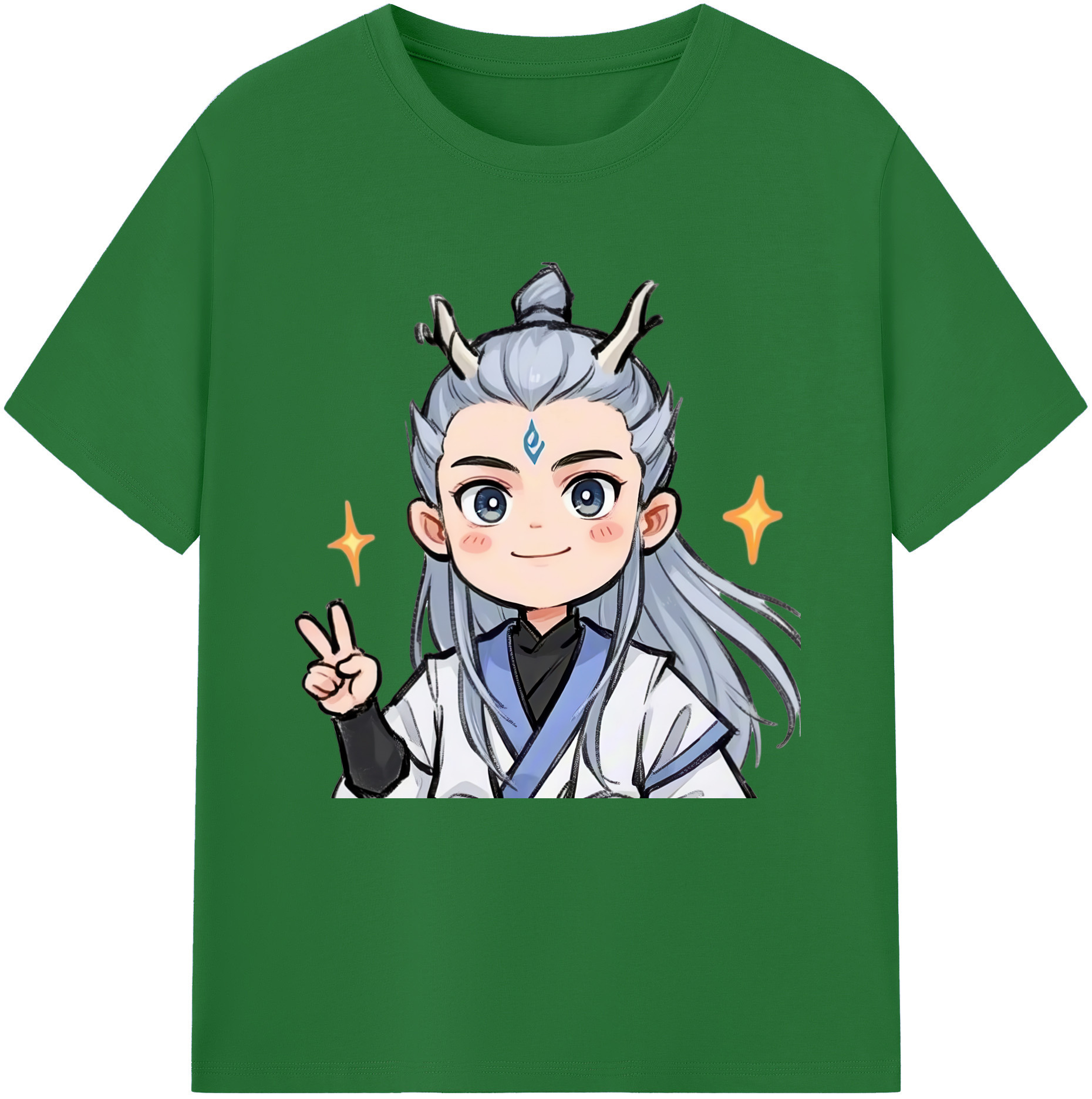 （画像用） Ne Zha 2 ナタ 魔童の大暴れ 綿100％半袖Tシャツ（フロントプリント）