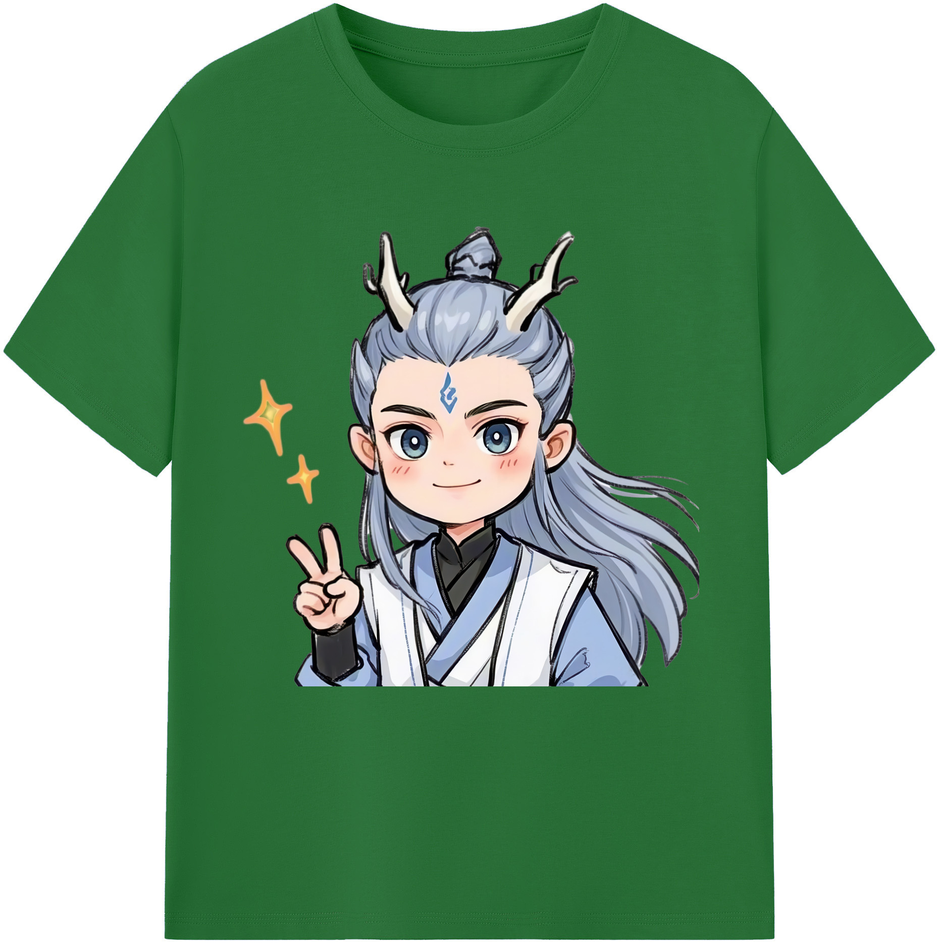 （画像用） Ne Zha 2 ナタ 魔童の大暴れ 綿100％半袖Tシャツ（フロントプリント）