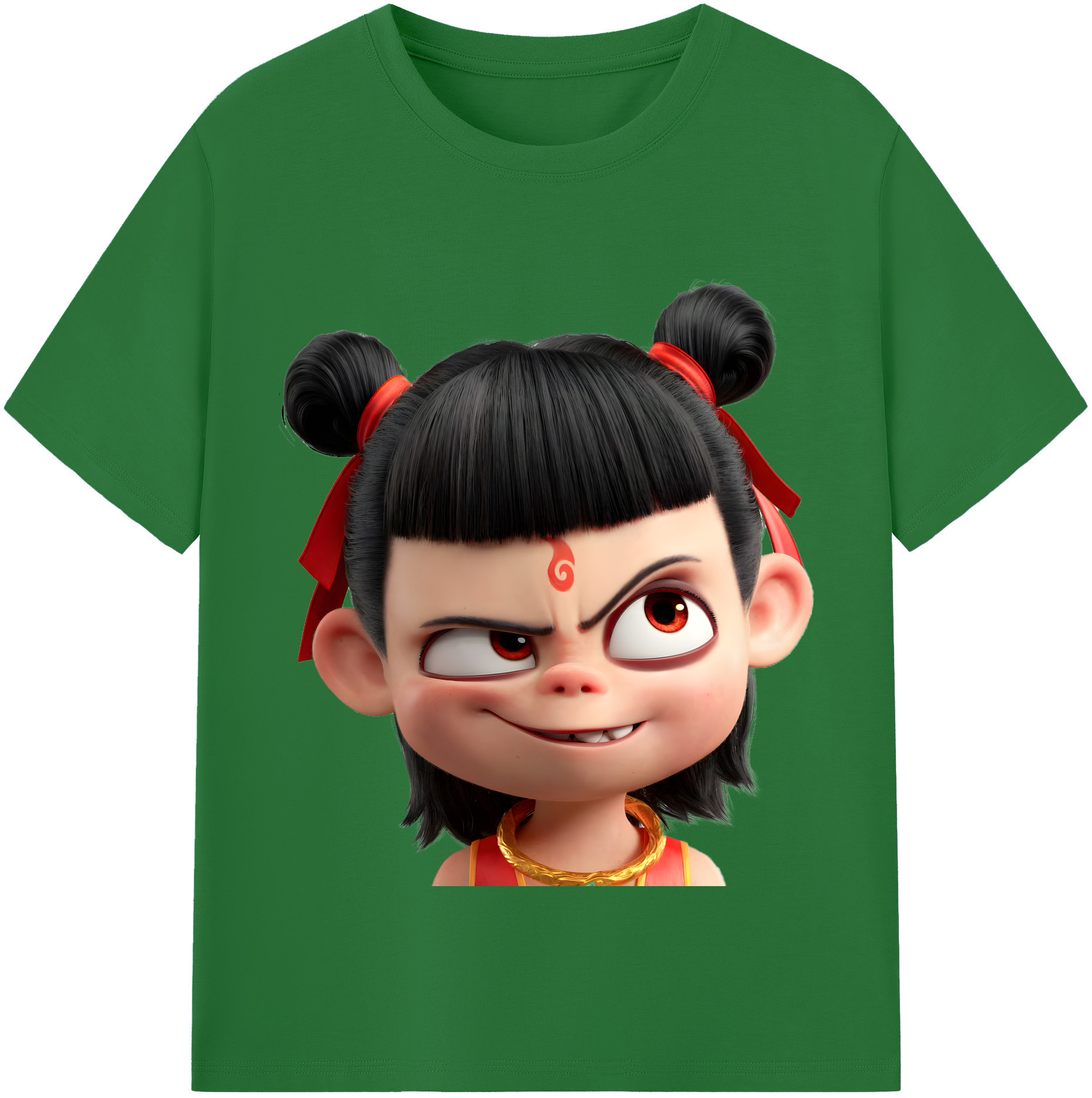 （画像用） Ne Zha 2 ナタ 魔童の大暴れ 綿100％半袖Tシャツ（フロントプリント）